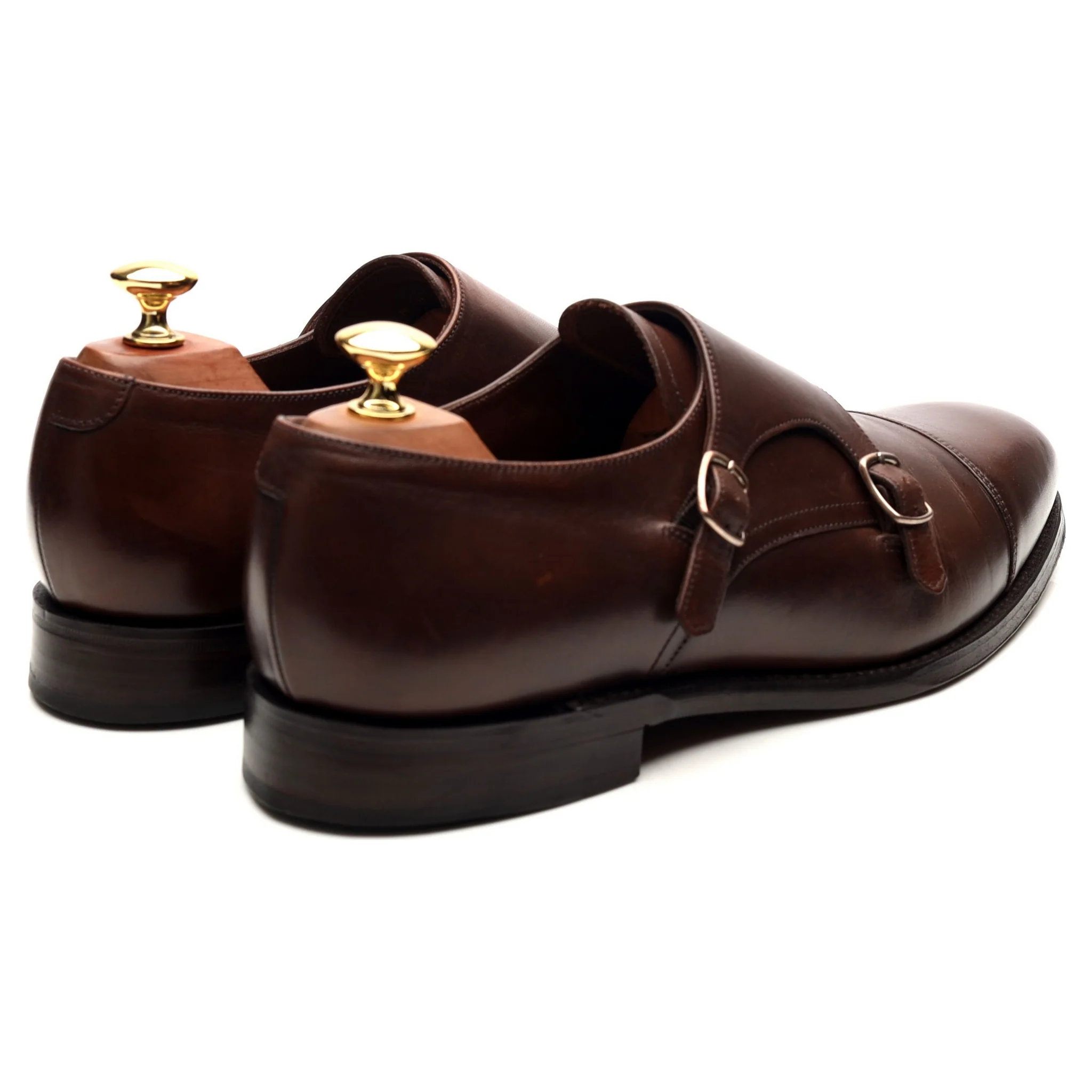 1880 'Cannon' Dark Brown Suede Double Monk Strap UK 9 F - Image 5