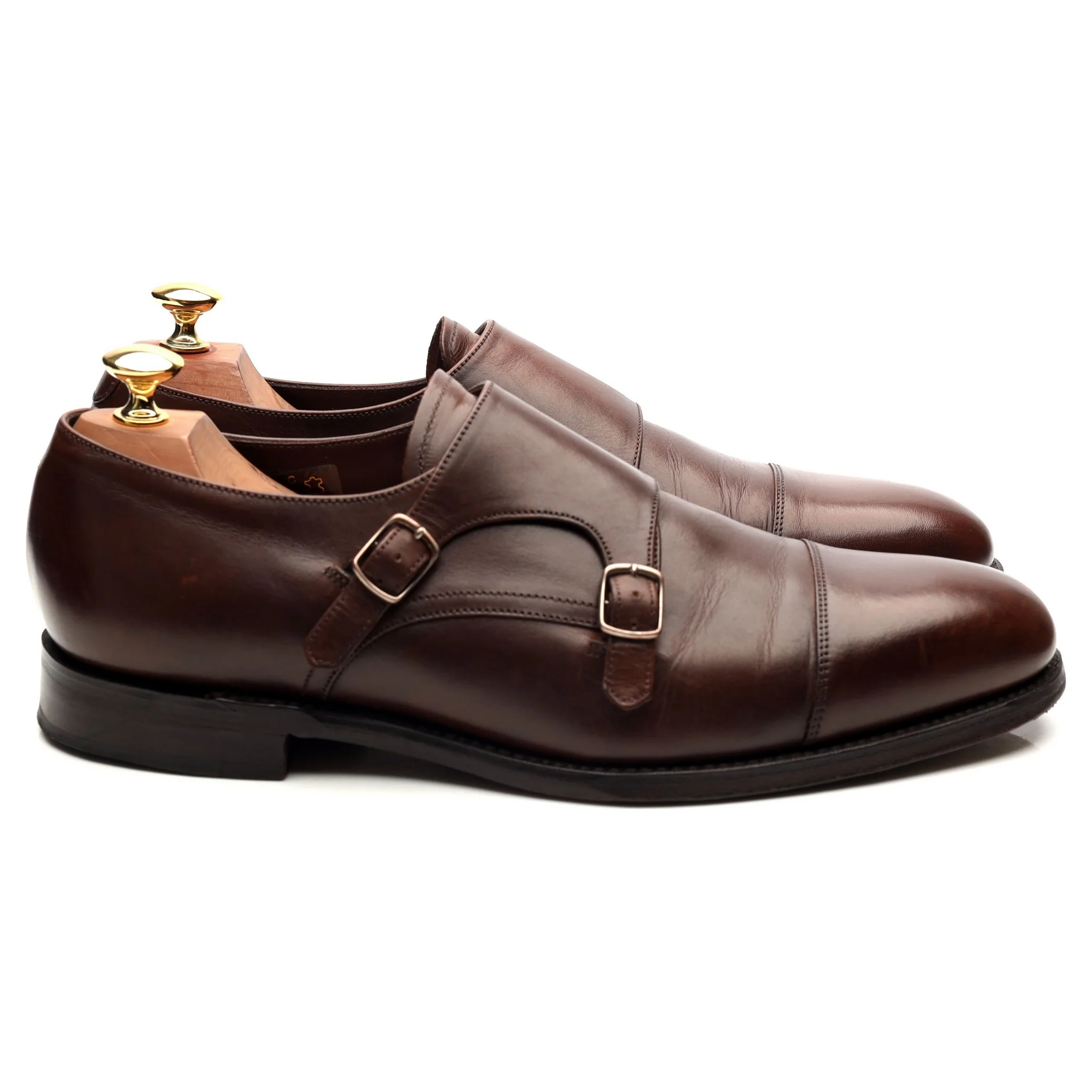1880 'Cannon' Dark Brown Suede Double Monk Strap UK 9 F - Image 6