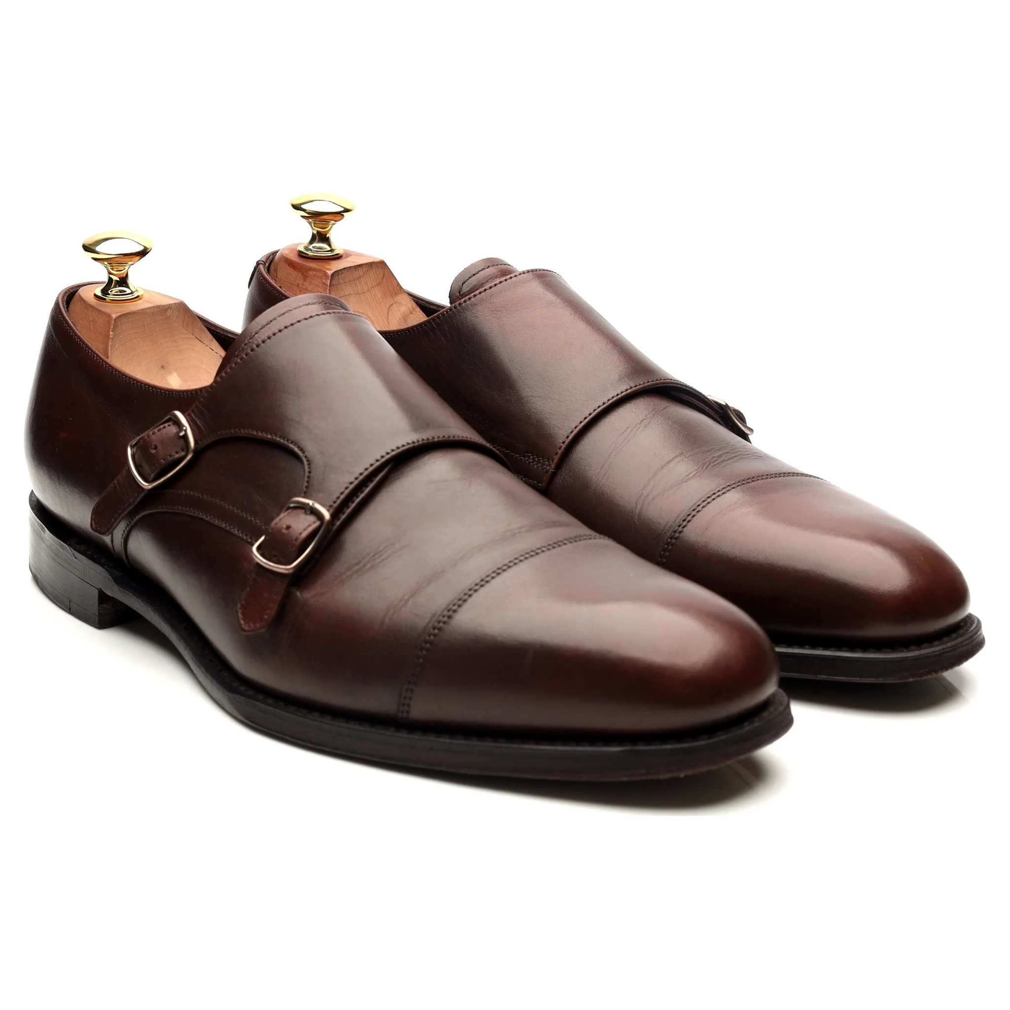 1880 'Cannon' Dark Brown Suede Double Monk Strap UK 9 F - Image 7