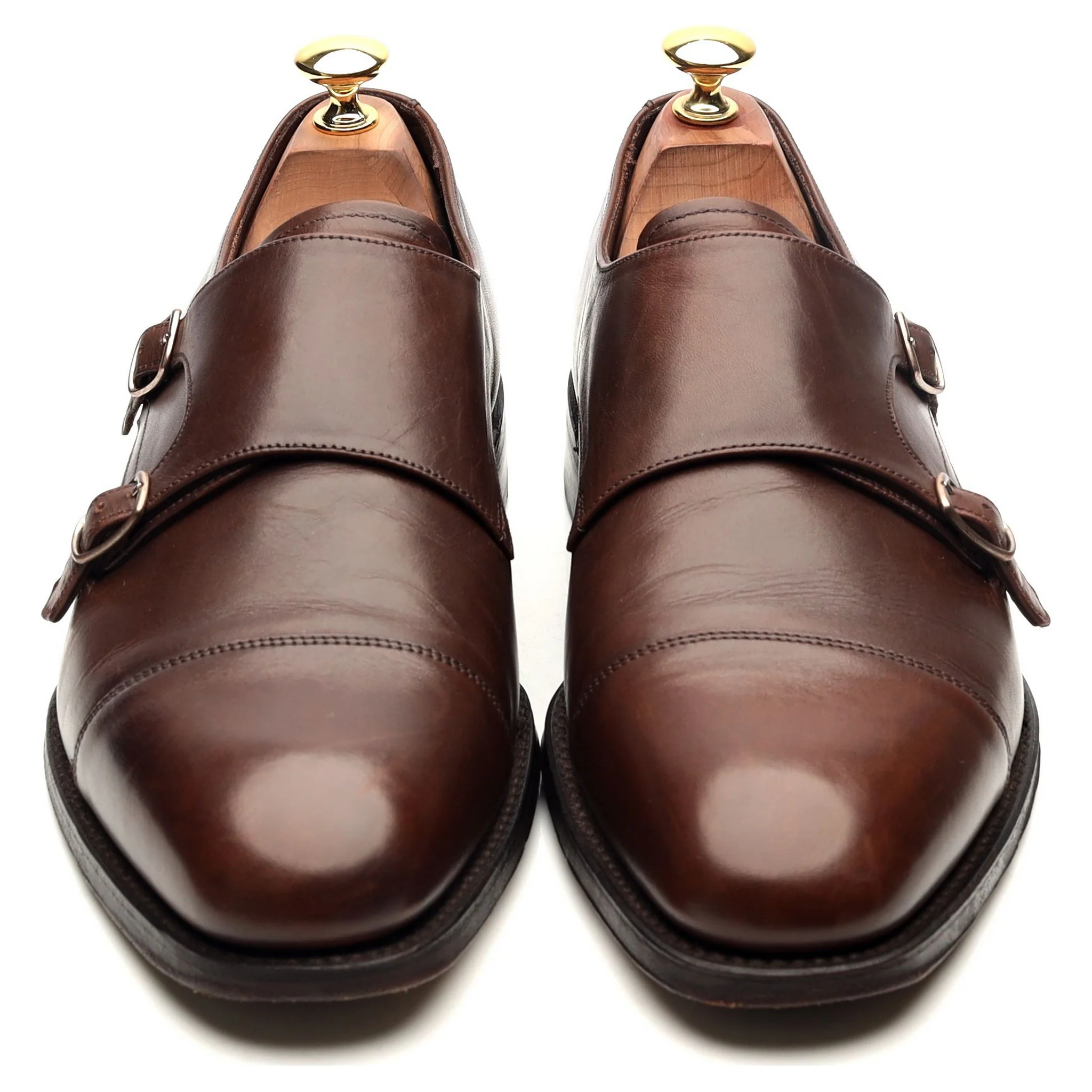 1880 'Cannon' Dark Brown Suede Double Monk Strap UK 9 F - Image 9