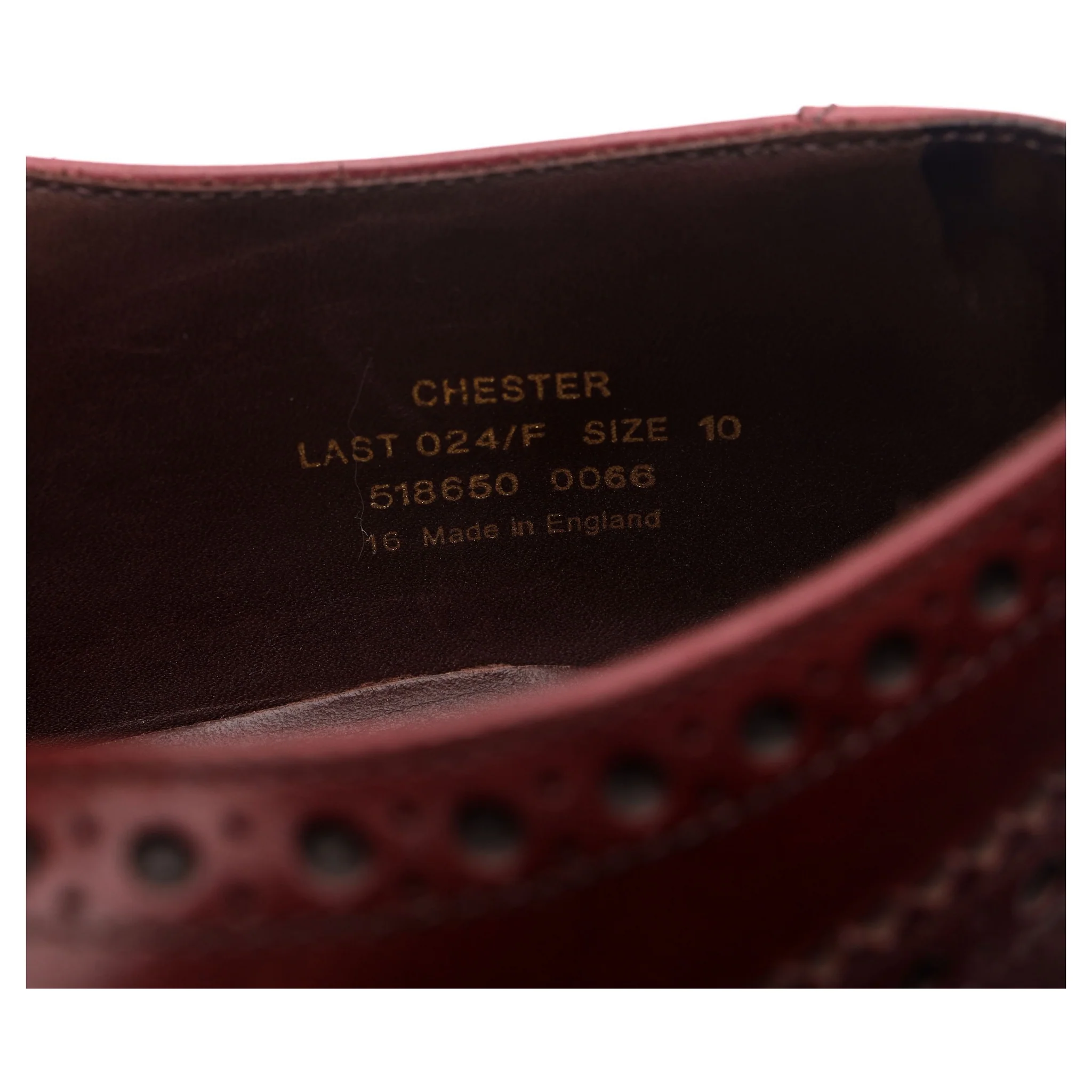 1880 'Chester 2' Burgundy Leather Derby Brogues UK 10 F - Image 13