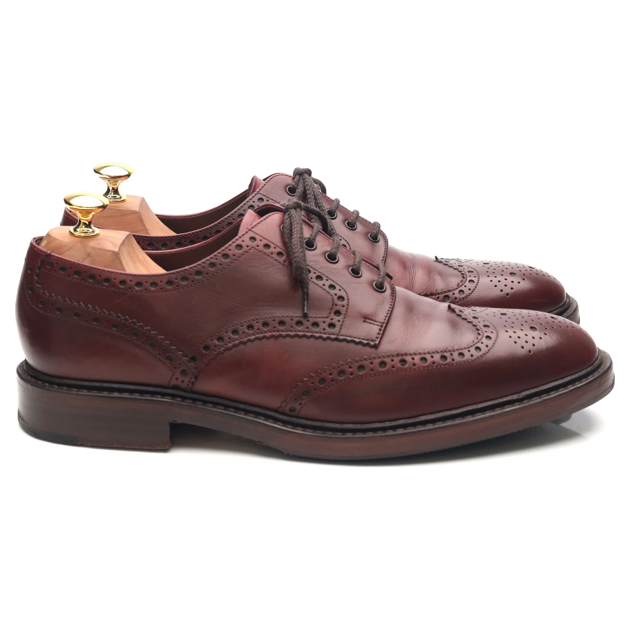 1880 'Chester 2' Burgundy Leather Derby Brogues UK 10 F - Image 6