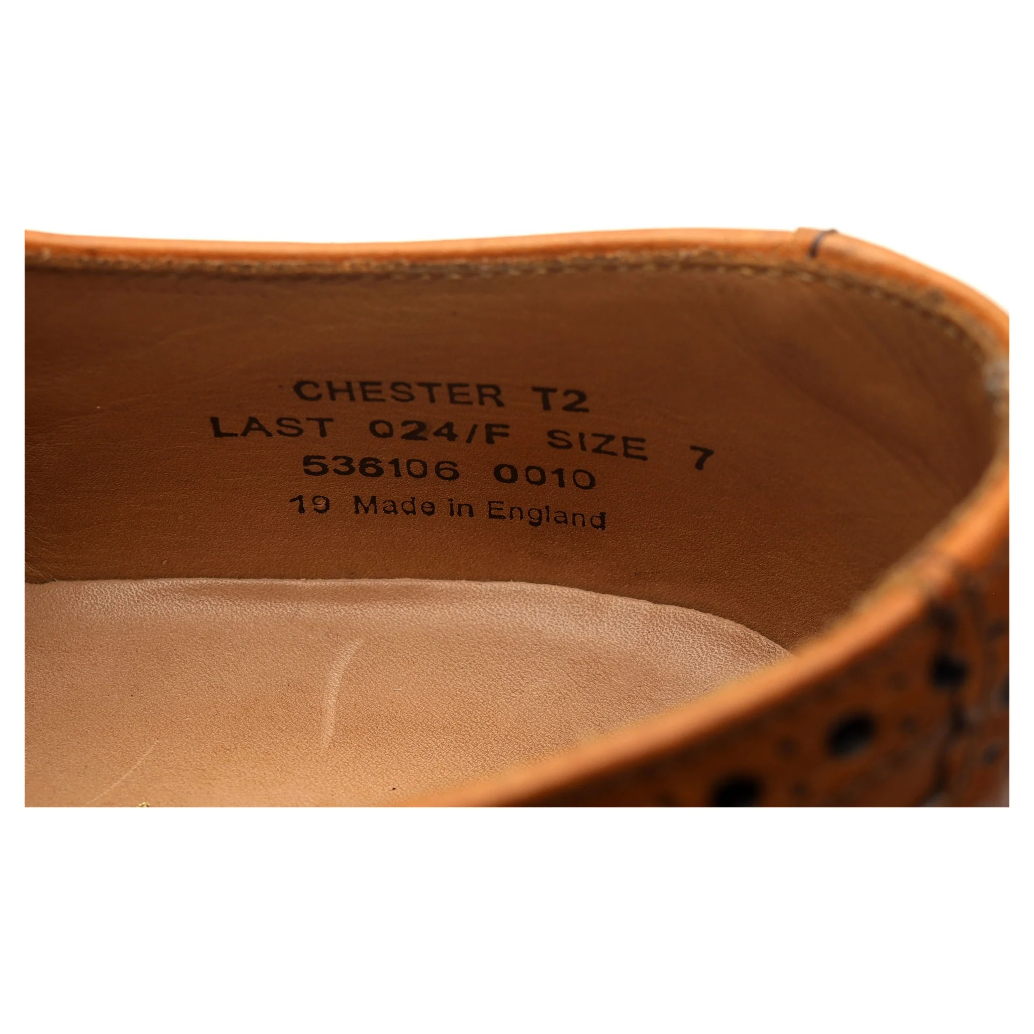 1880 'Chester 2' Tan Brown Leather Derby Brogues UK 7 F - Image 13