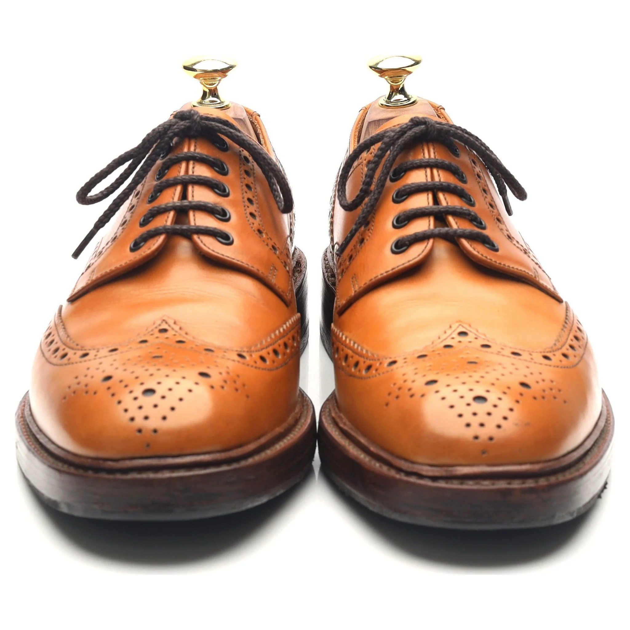 1880 'Chester 2' Tan Brown Leather Derby Brogues UK 7 F - Image 8