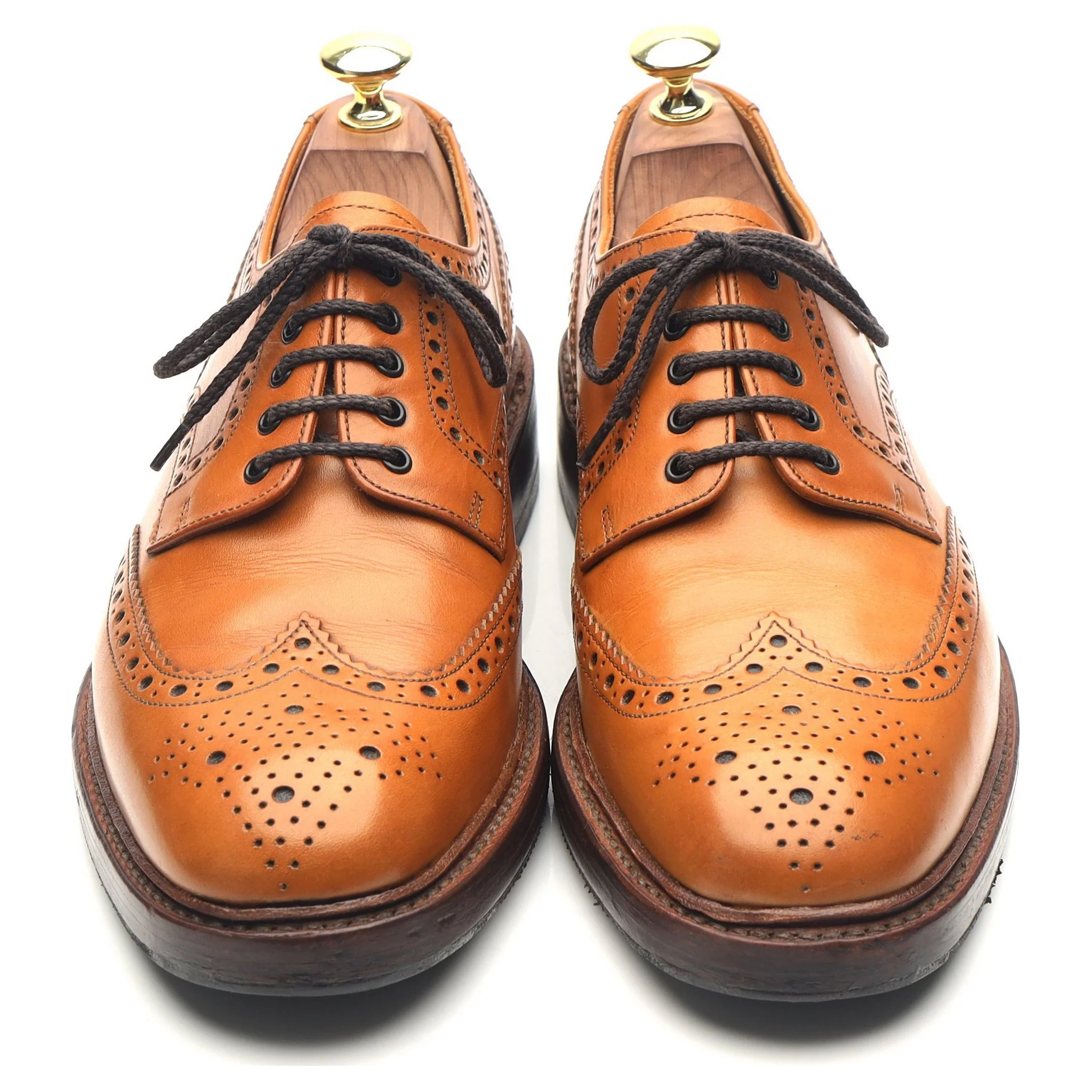1880 'Chester 2' Tan Brown Leather Derby Brogues UK 7 F - Image 9
