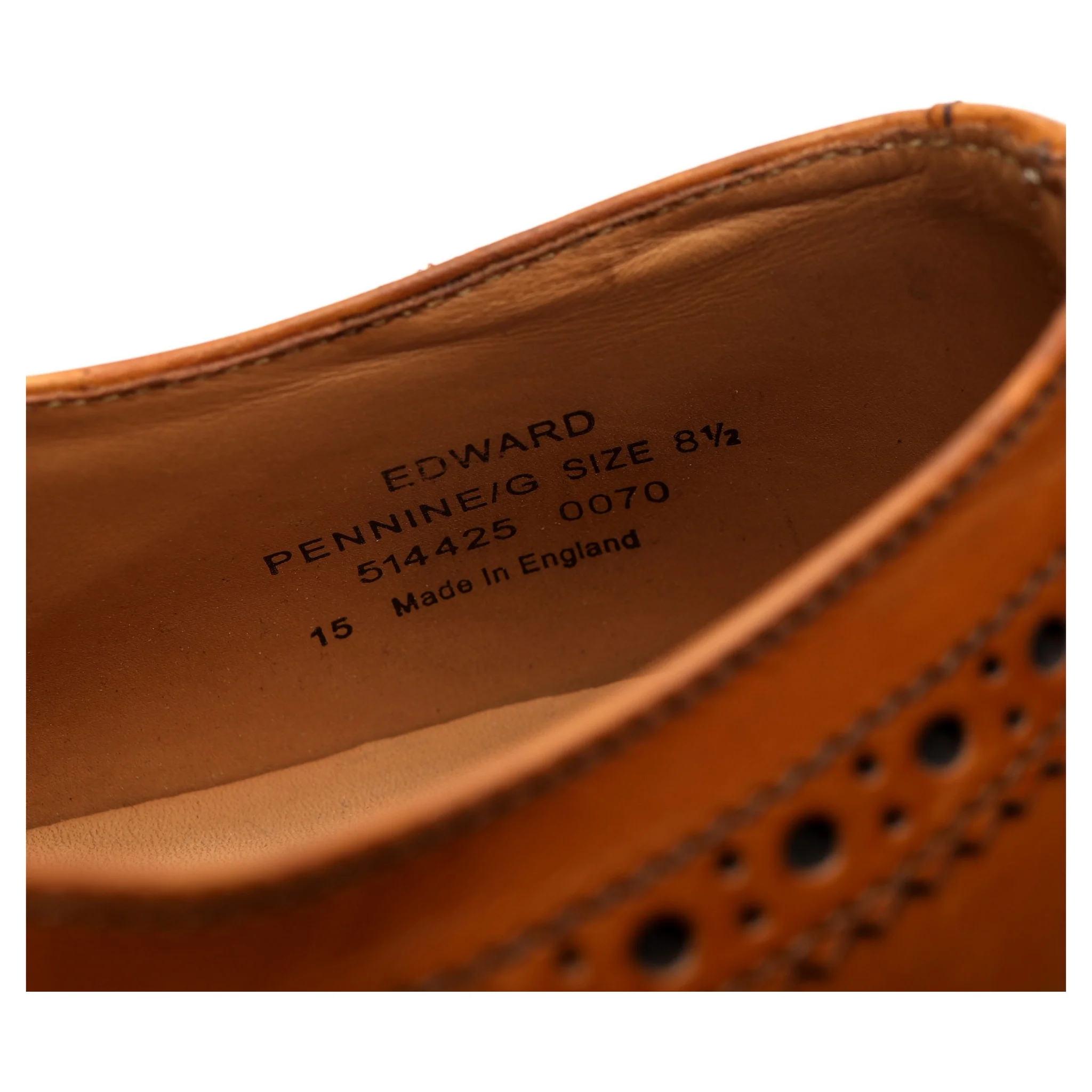 1880 'Edward' Tan Brown Leather Brogues UK 8.5 G - Image 13