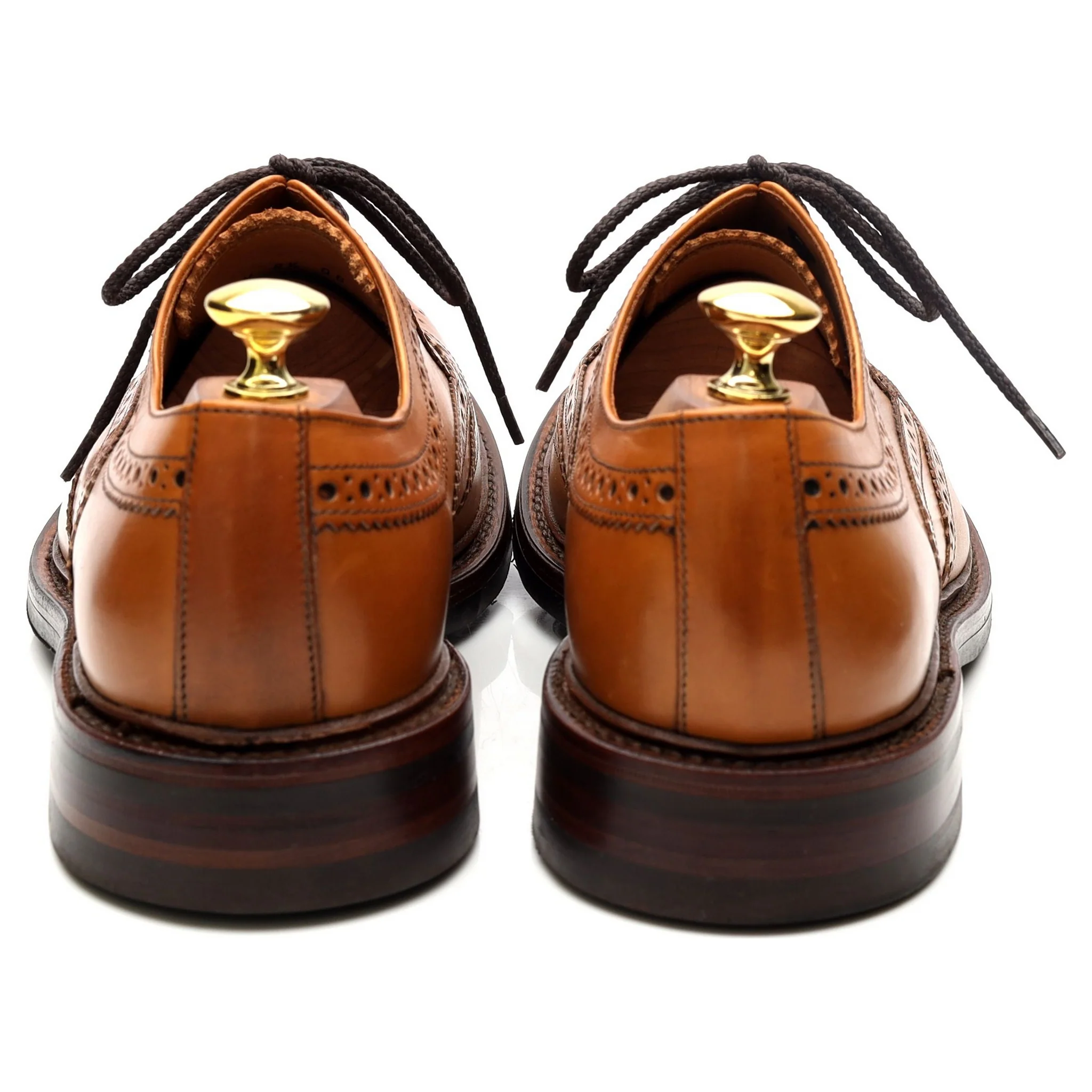1880 'Edward' Tan Brown Leather Brogues UK 8.5 G - Image 4