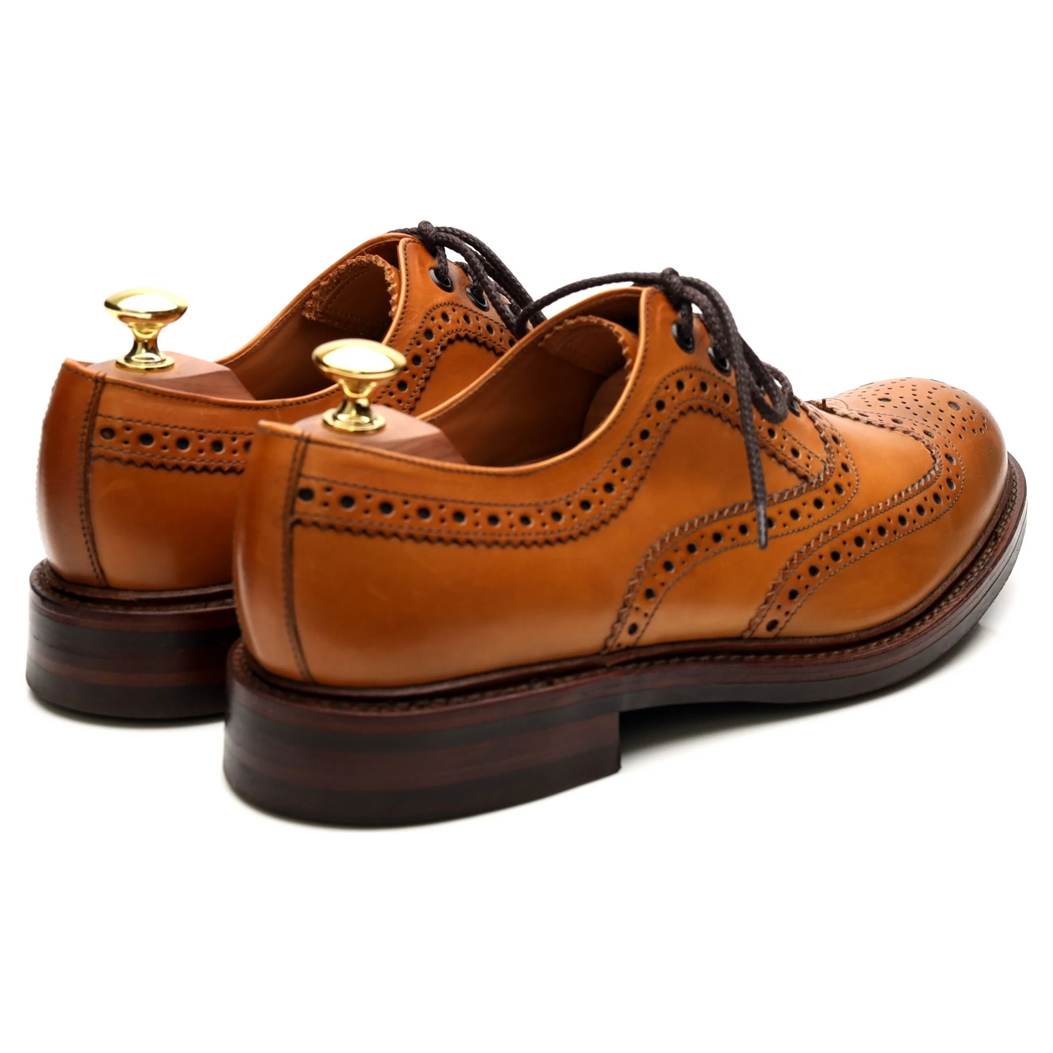 1880 'Edward' Tan Brown Leather Brogues UK 8.5 G - Image 5