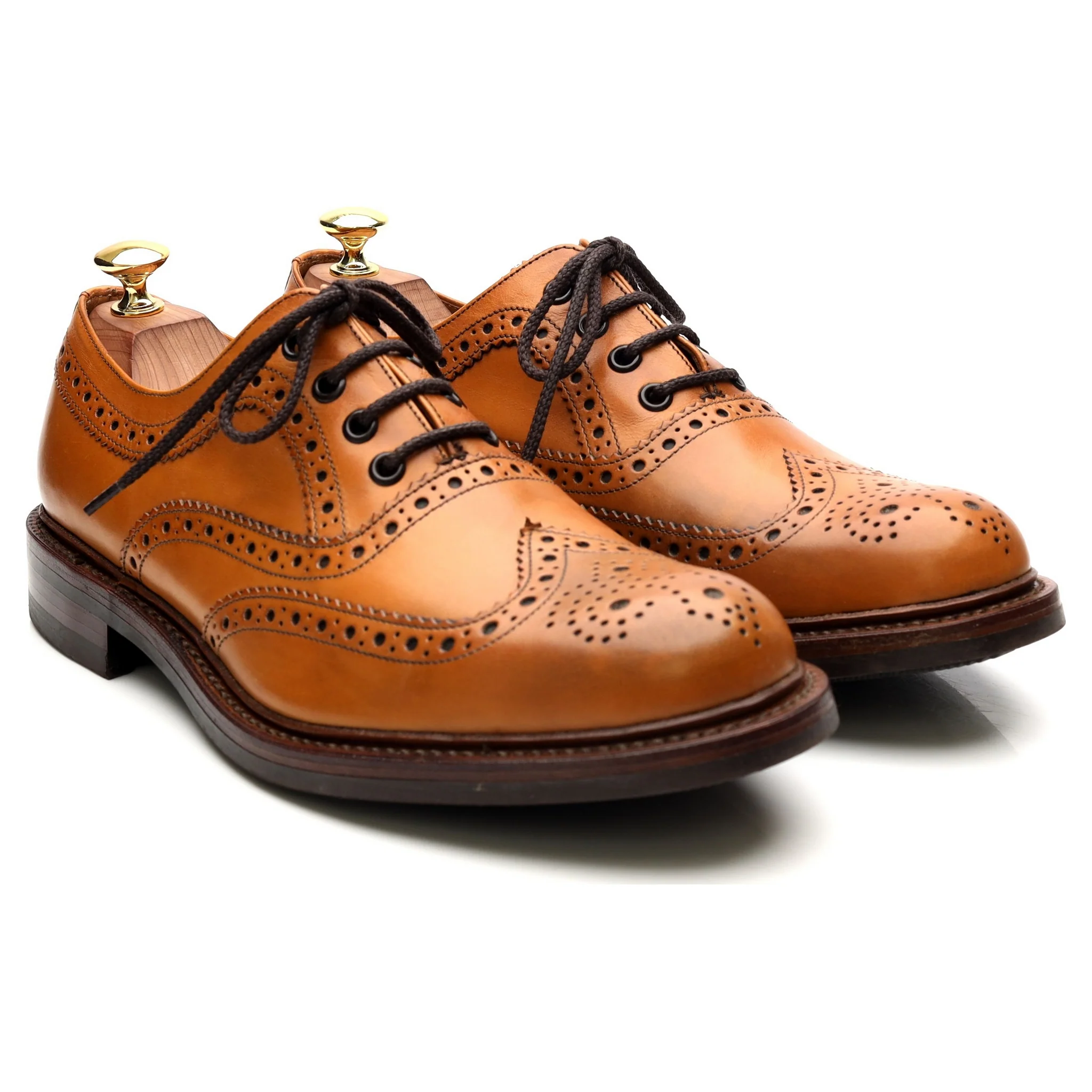 1880 'Edward' Tan Brown Leather Brogues UK 8.5 G - Image 7