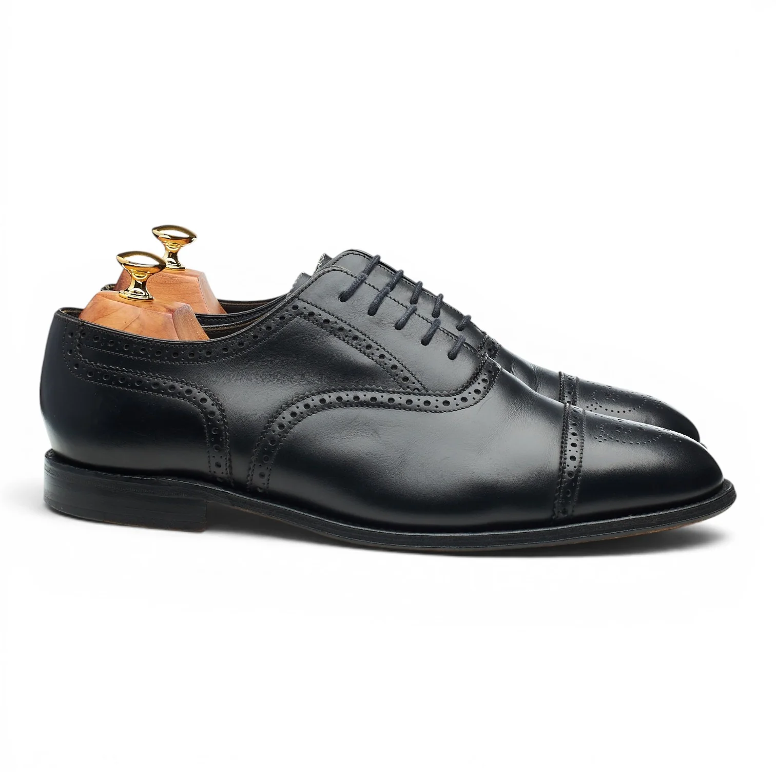 Loake 'Hampstead' Black Leather Oxford Brogues UK 10 G