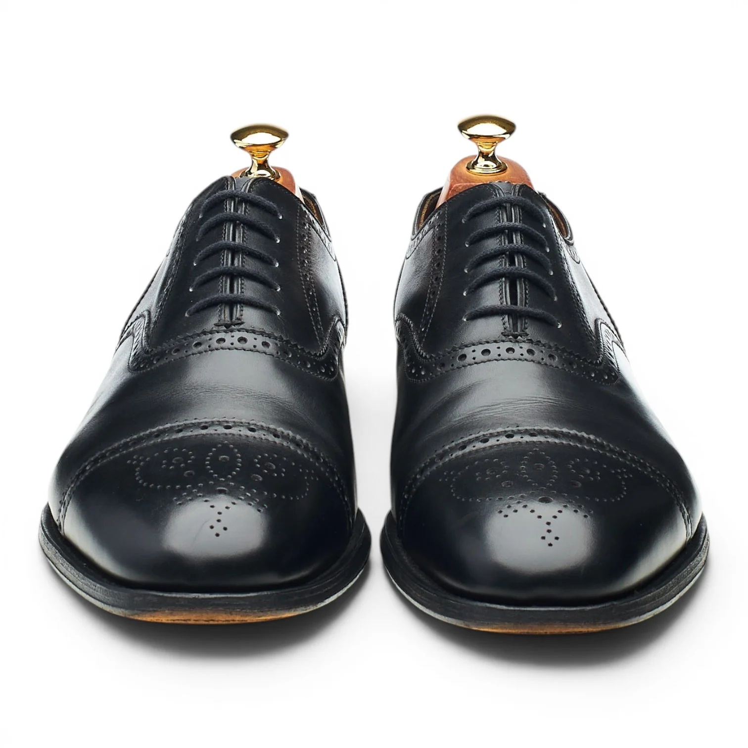 Loake 'Hampstead' Black Leather Oxford Brogues UK 10 G - Image 2
