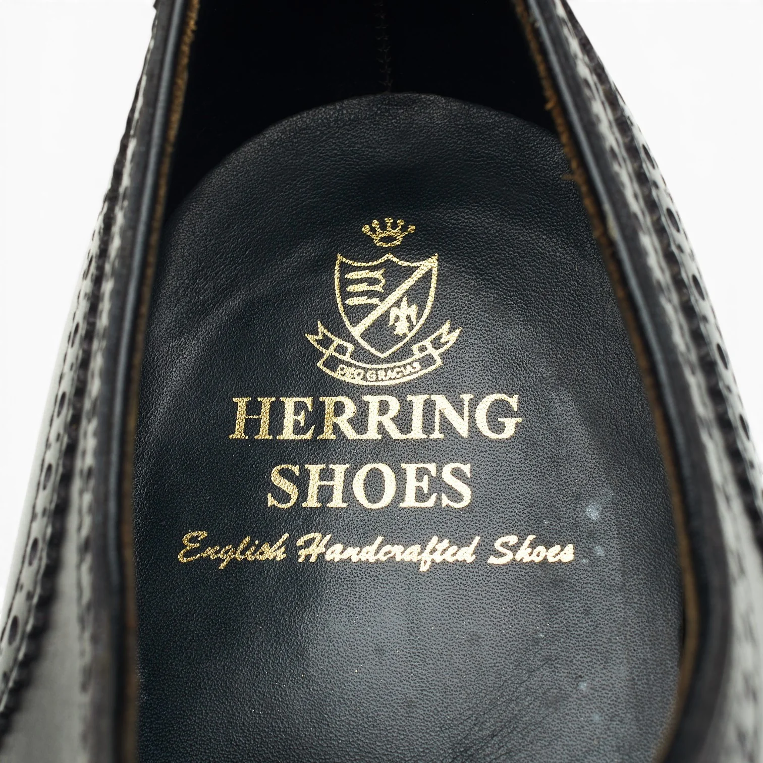 Loake 'Hampstead' Black Leather Oxford Brogues UK 10 G - Image 6