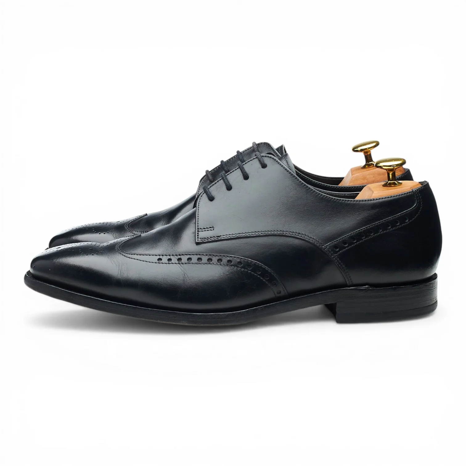 Herring 'Marylebone' Black Leather Derby Brogues UK 8 G - Image 3