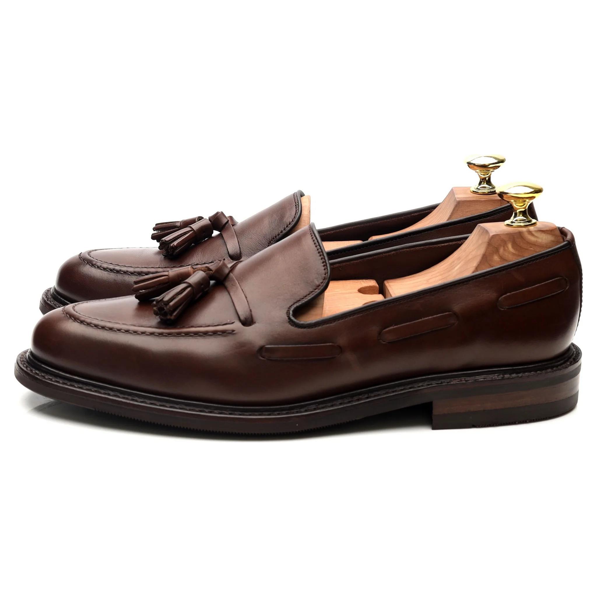 1880 'Nottingham' Dark Brown Leather Tassel Loafers UK 7 F - Image 2
