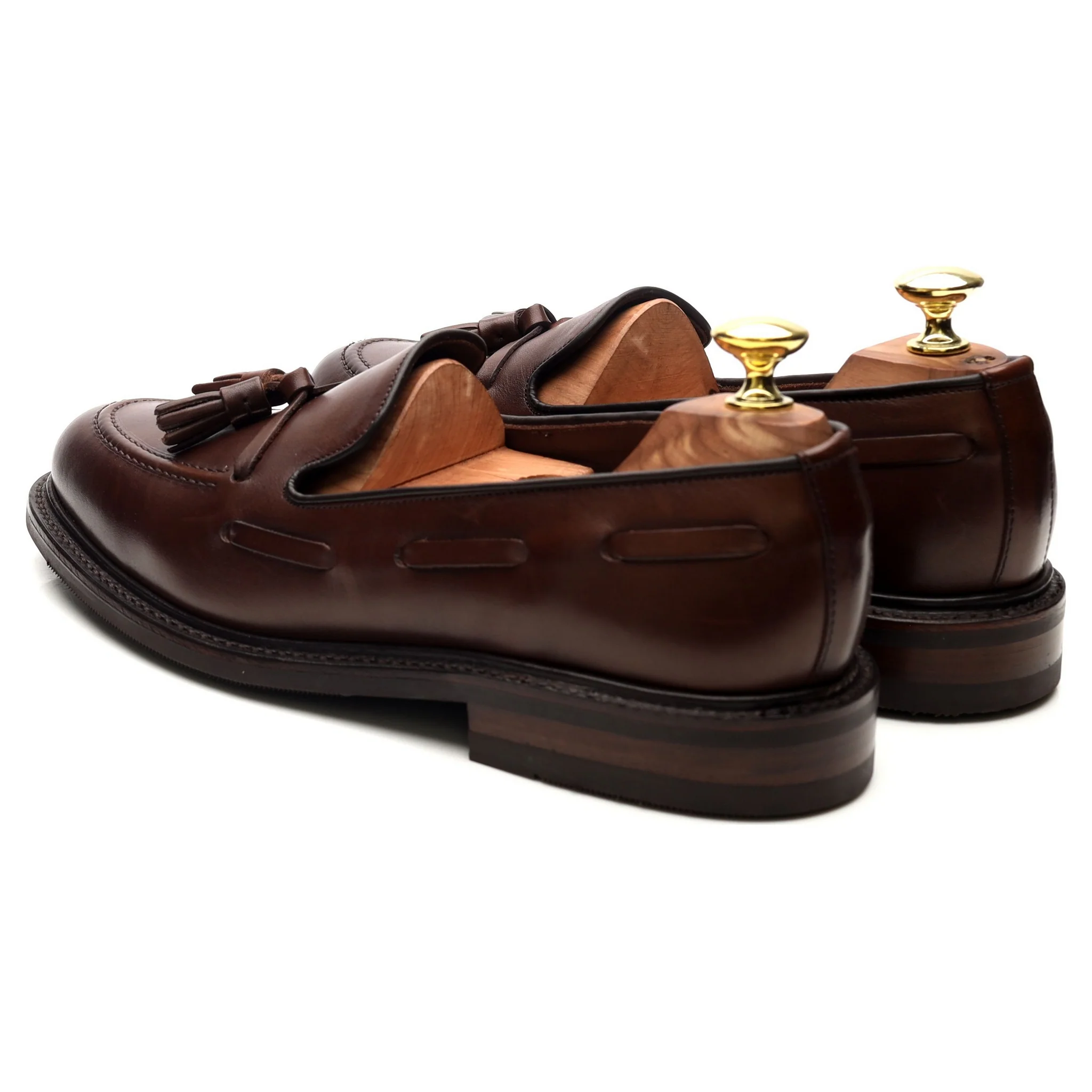 1880 'Nottingham' Dark Brown Leather Tassel Loafers UK 7 F - Image 3