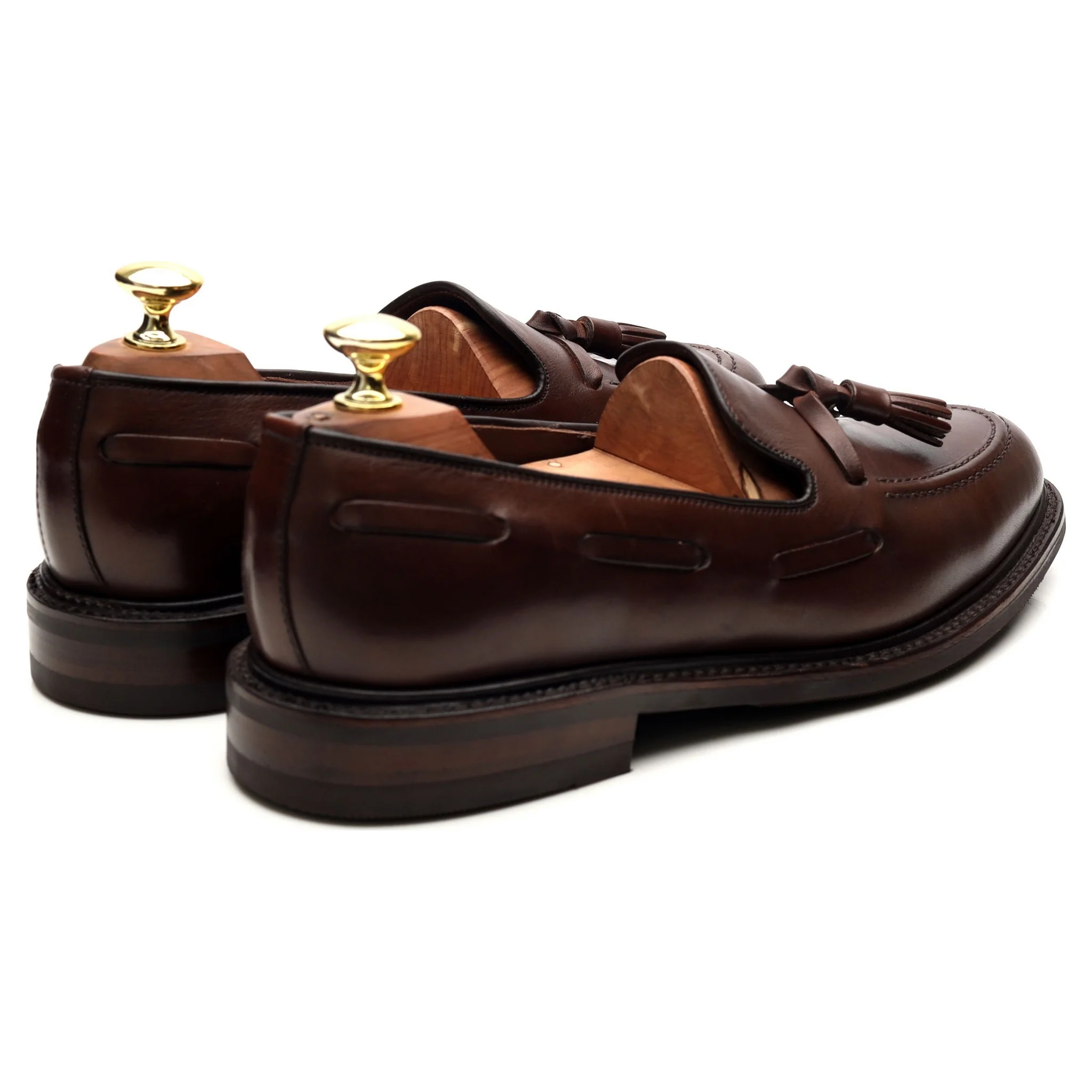 1880 'Nottingham' Dark Brown Leather Tassel Loafers UK 7 F - Image 5