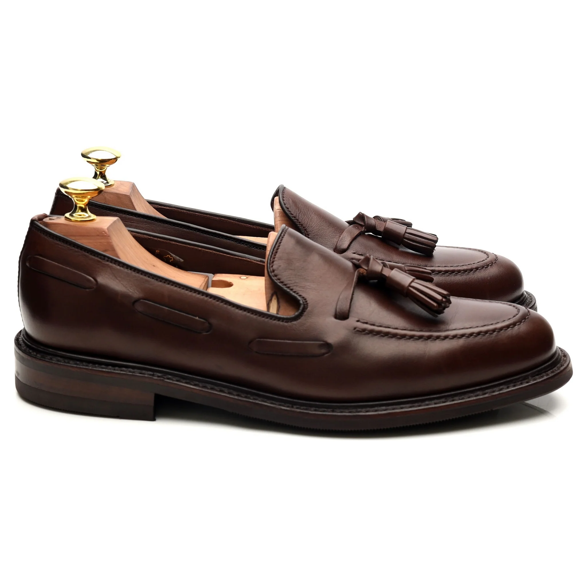 1880 'Nottingham' Dark Brown Leather Tassel Loafers UK 7 F - Image 6