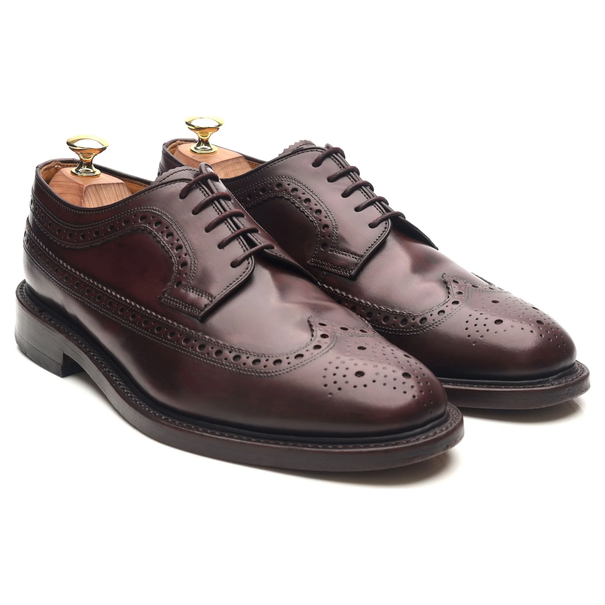 'Royal Brogue' Burgundy Leather Derby Brogues UK 8 F - Image 7