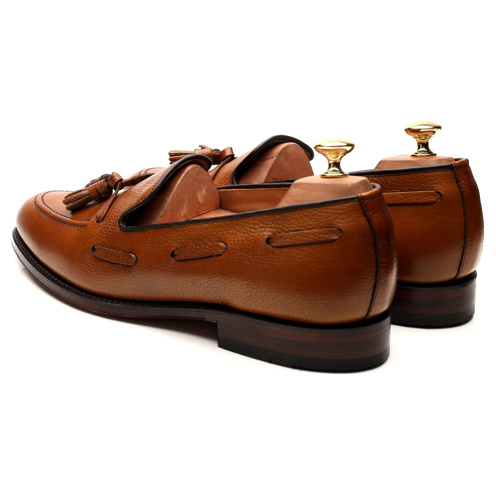 Next Tan Brown Leather Tassel Loafers UK 10 F - Image 3