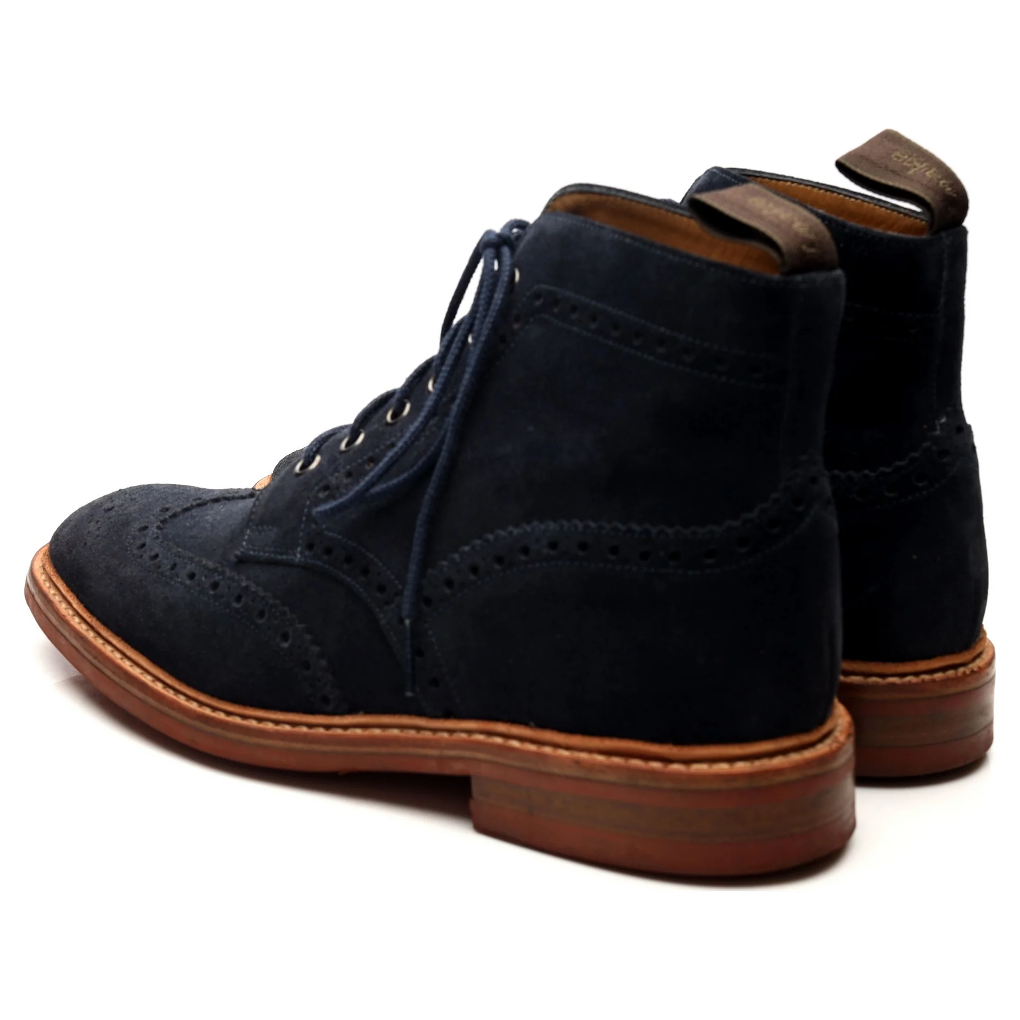 1880 'Winchester' Navy Blue Suede Boots UK 7 F - Image 3