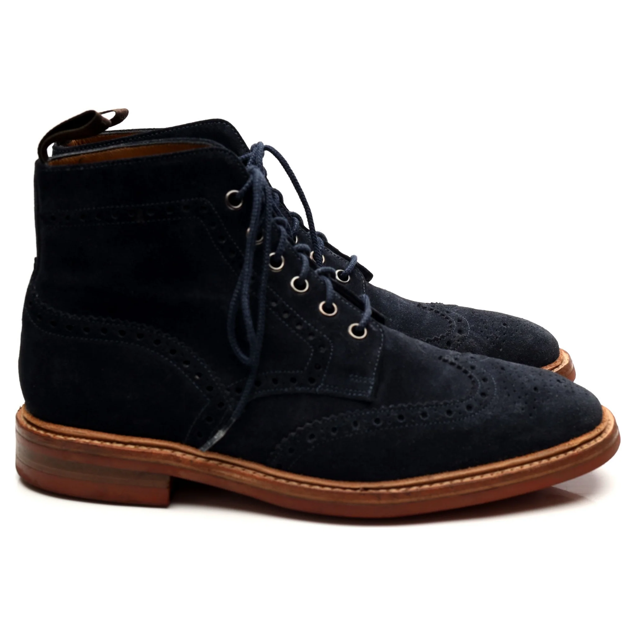 1880 'Winchester' Navy Blue Suede Boots UK 7 F - Image 6
