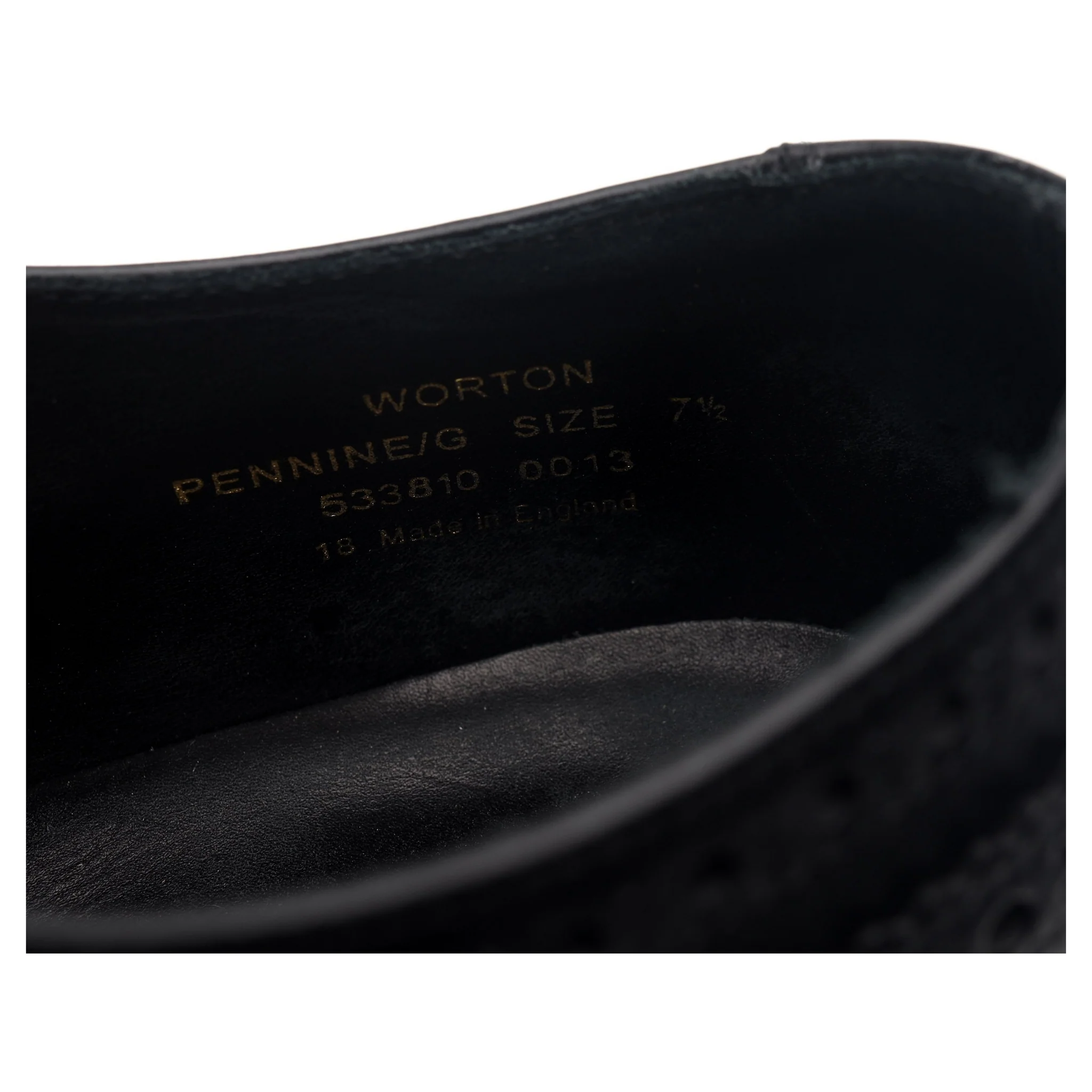 1880 'Worton' Black Leather Derby Brogues UK 7.5 G - Image 13