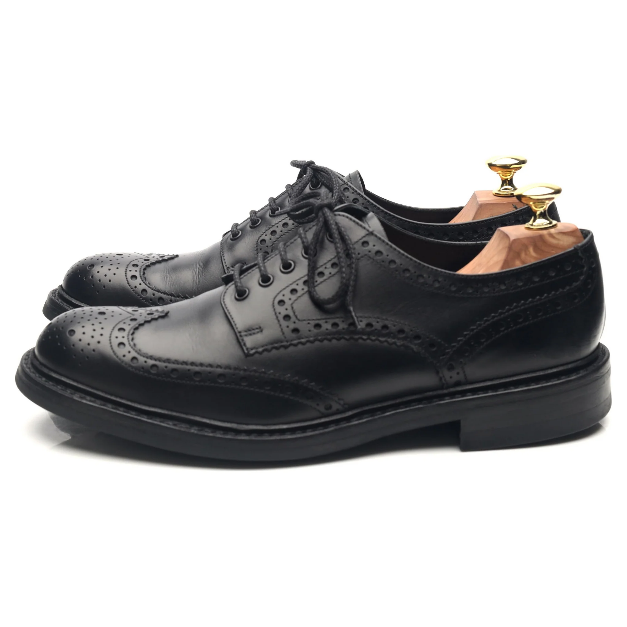 1880 'Worton' Black Leather Derby Brogues UK 7.5 G - Image 2