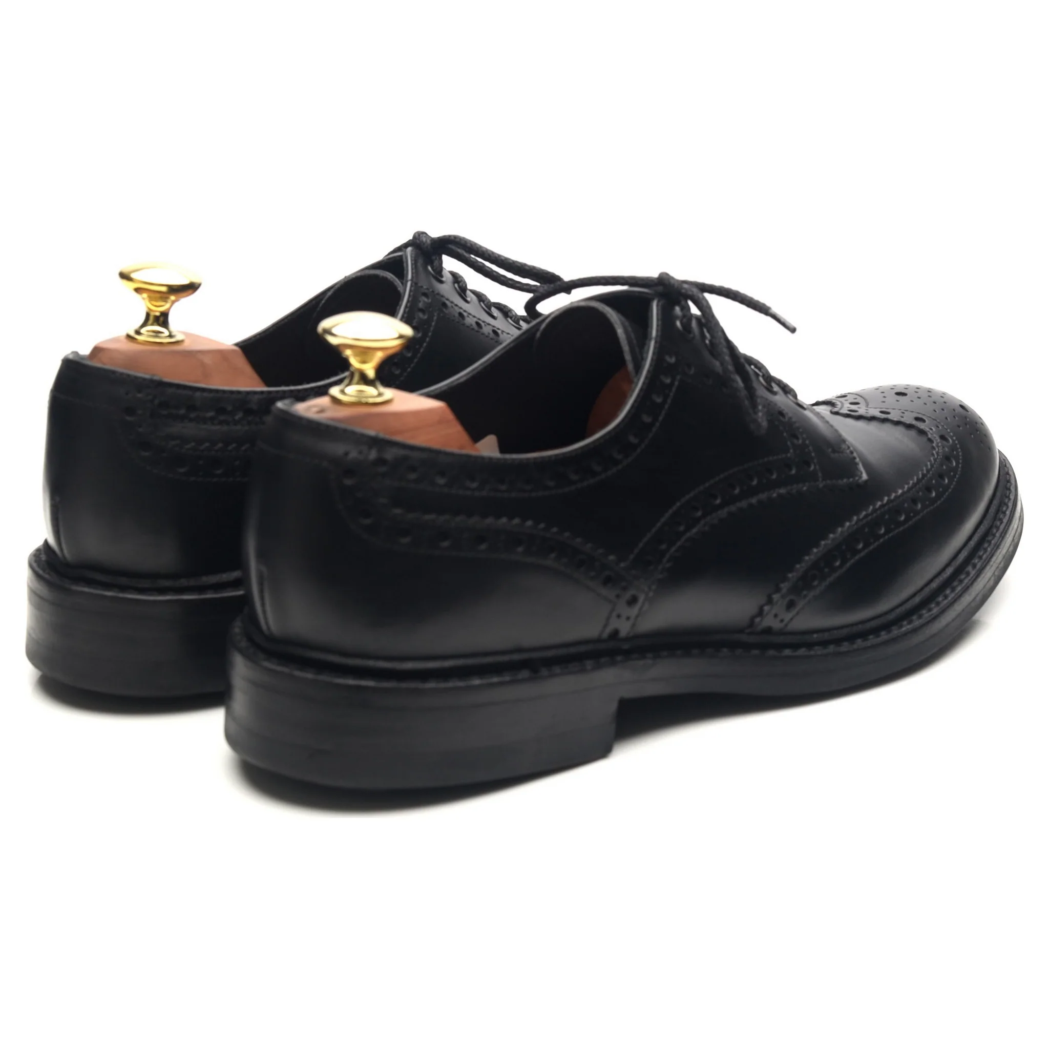 1880 'Worton' Black Leather Derby Brogues UK 7.5 G - Image 5