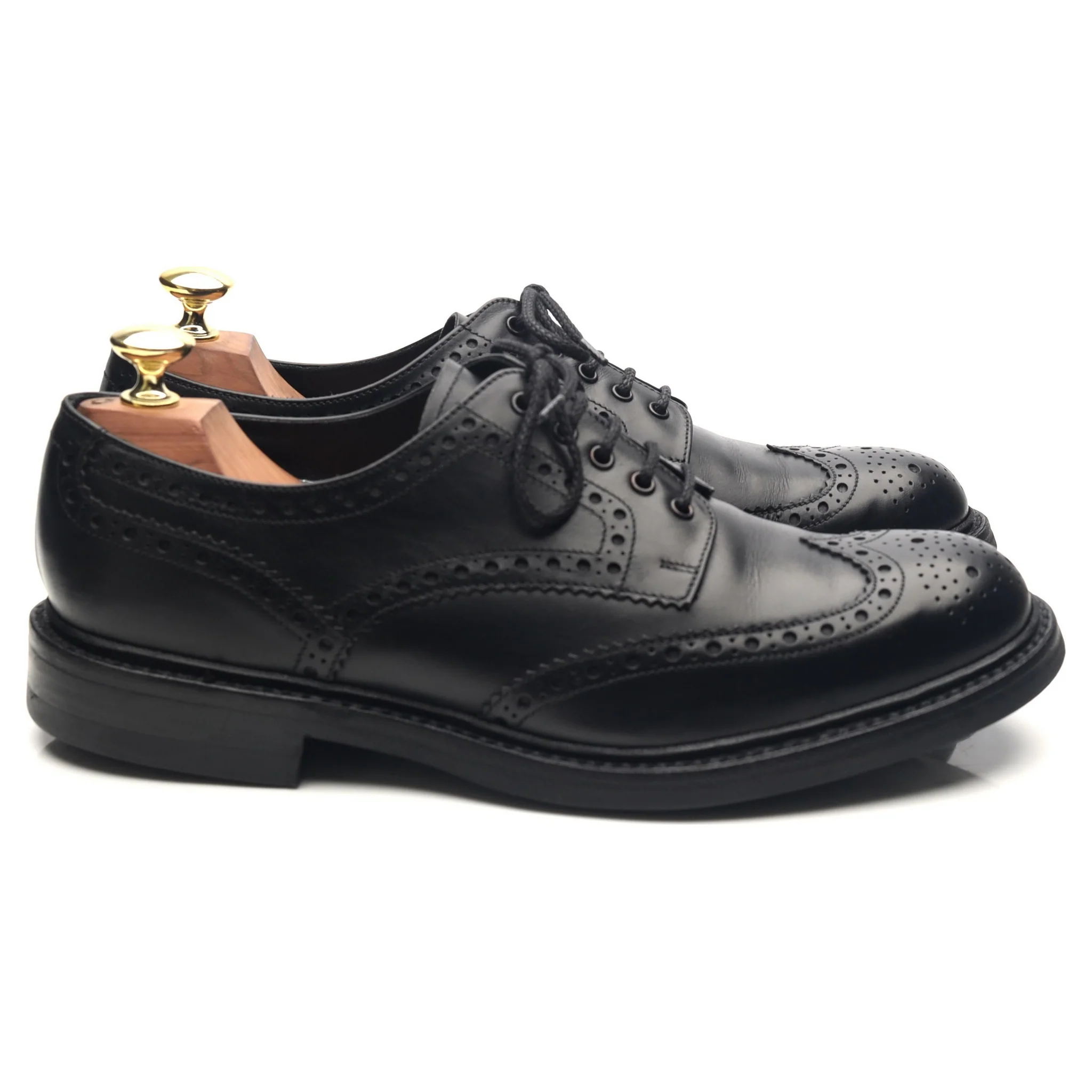 1880 'Worton' Black Leather Derby Brogues UK 7.5 G - Image 6