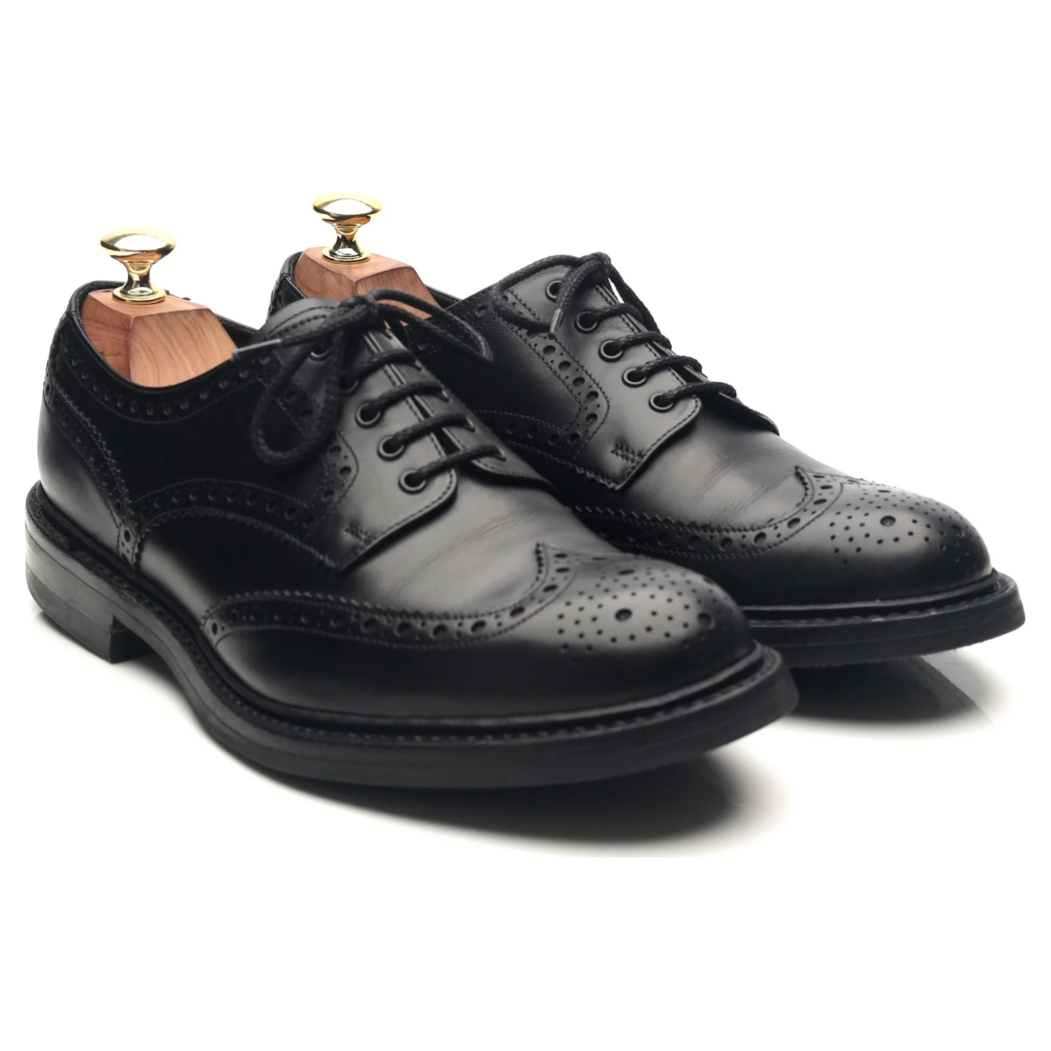 1880 'Worton' Black Leather Derby Brogues UK 7.5 G - Image 7