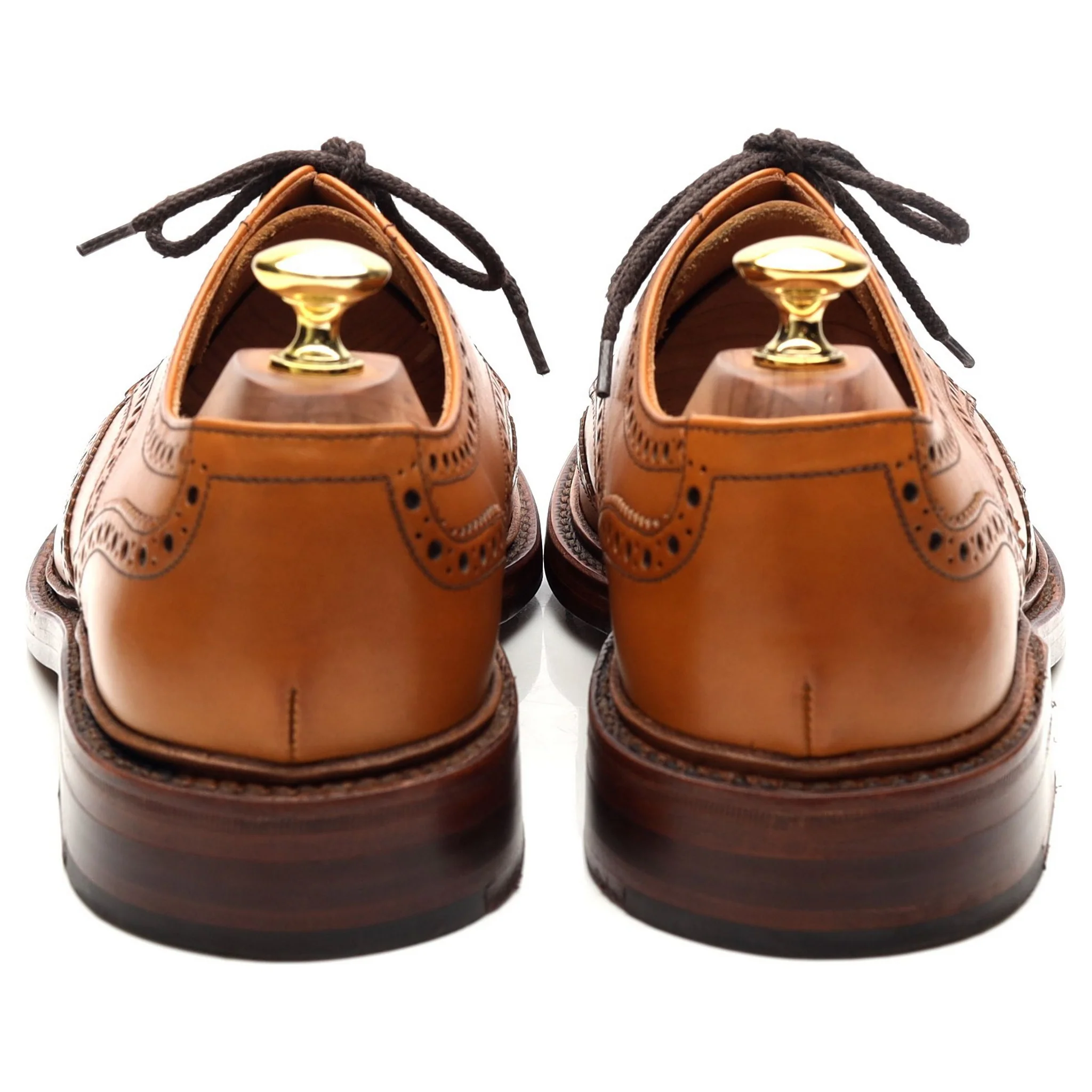1880 'Chester 2' Tan Brown Leather Derby Brogues UK 8 F - Image 4