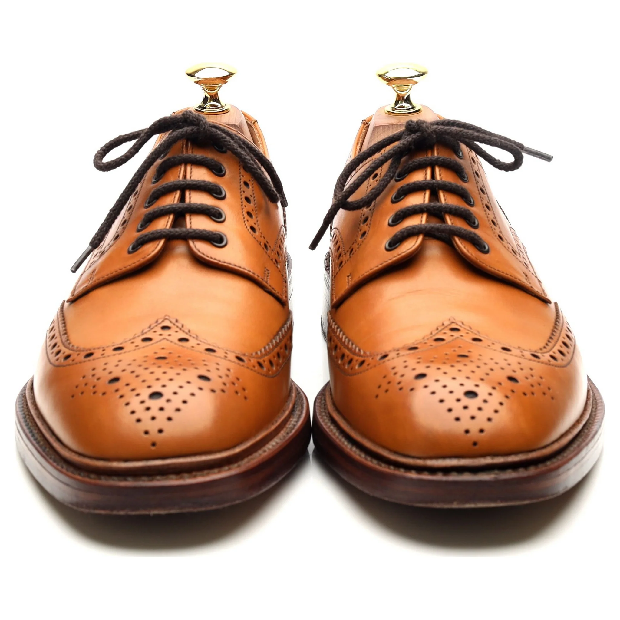 1880 'Chester 2' Tan Brown Leather Derby Brogues UK 8 F - Image 8