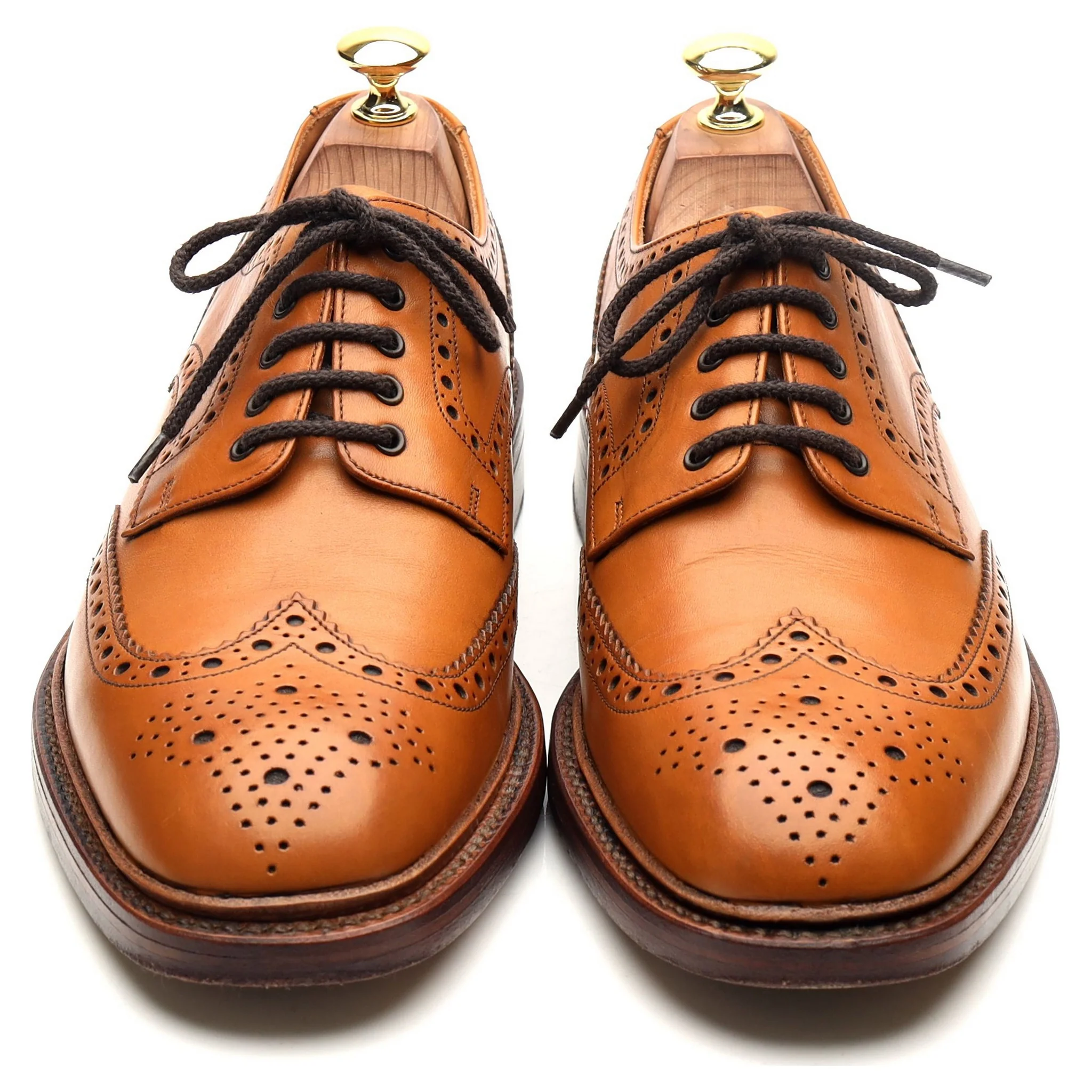 1880 'Chester 2' Tan Brown Leather Derby Brogues UK 8 F - Image 9