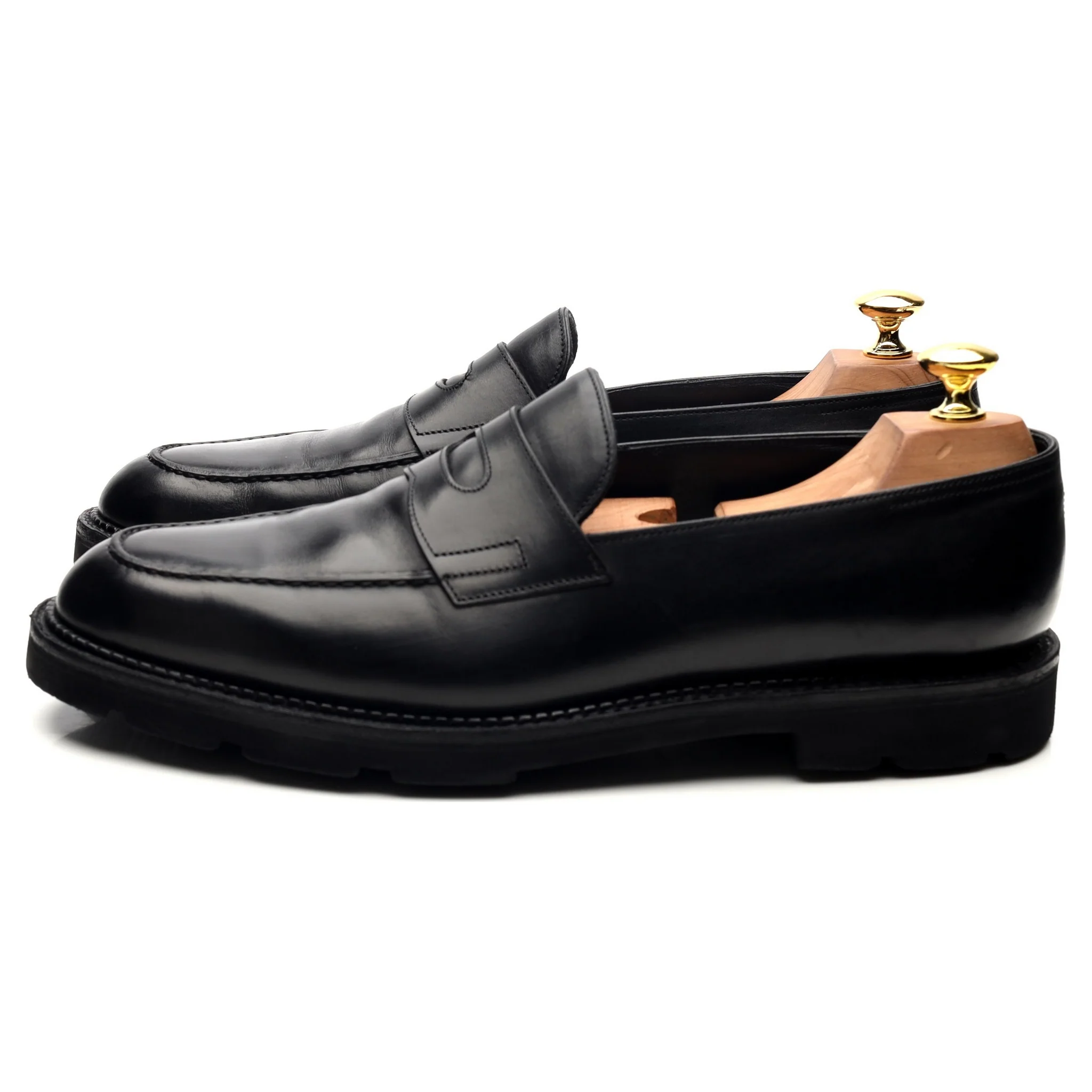 'Lopez' Black Leather Loafers UK 8.5 E - Image 2