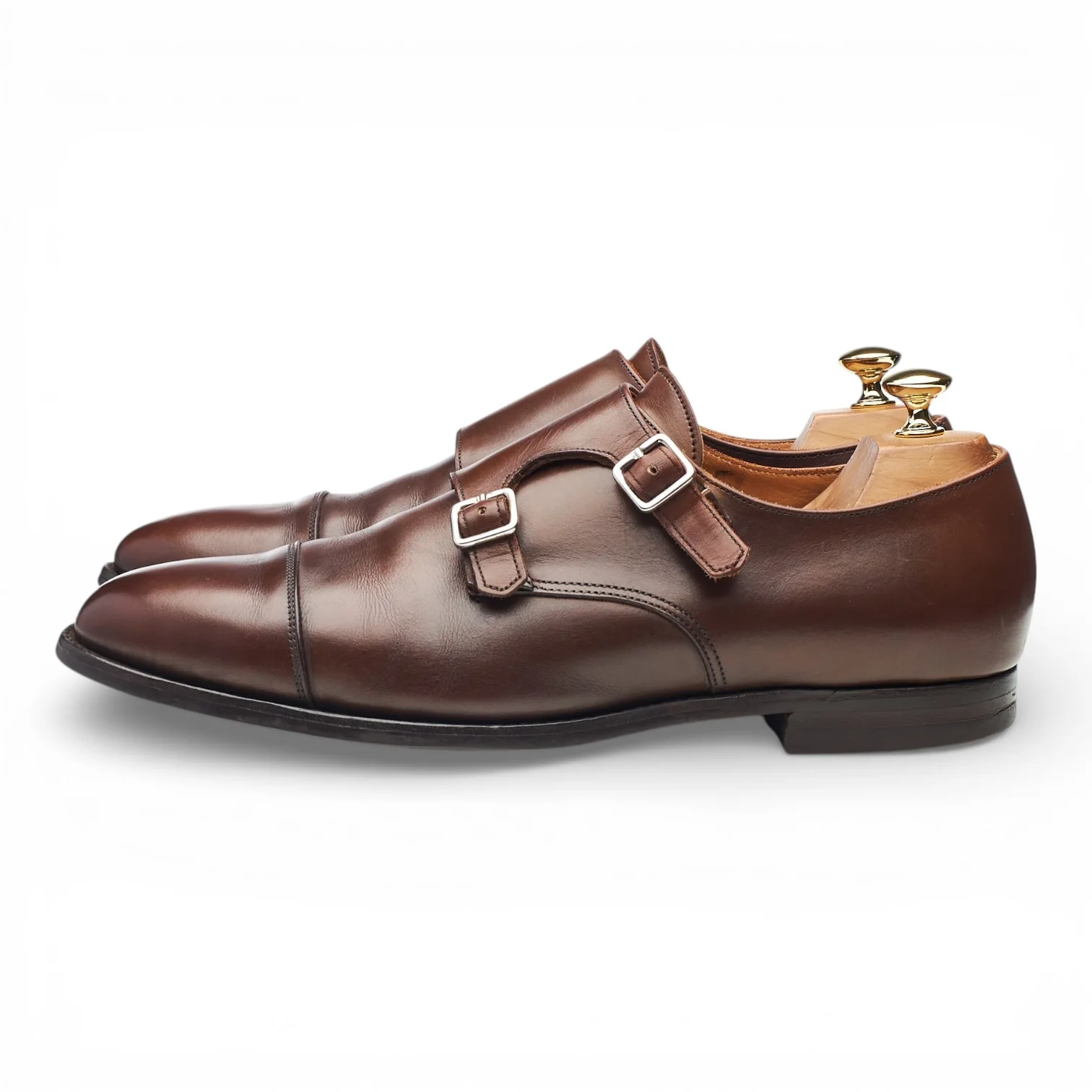'Lowndes 4' Dark Brown Leather Double Monk Strap UK 10 E - Image 3