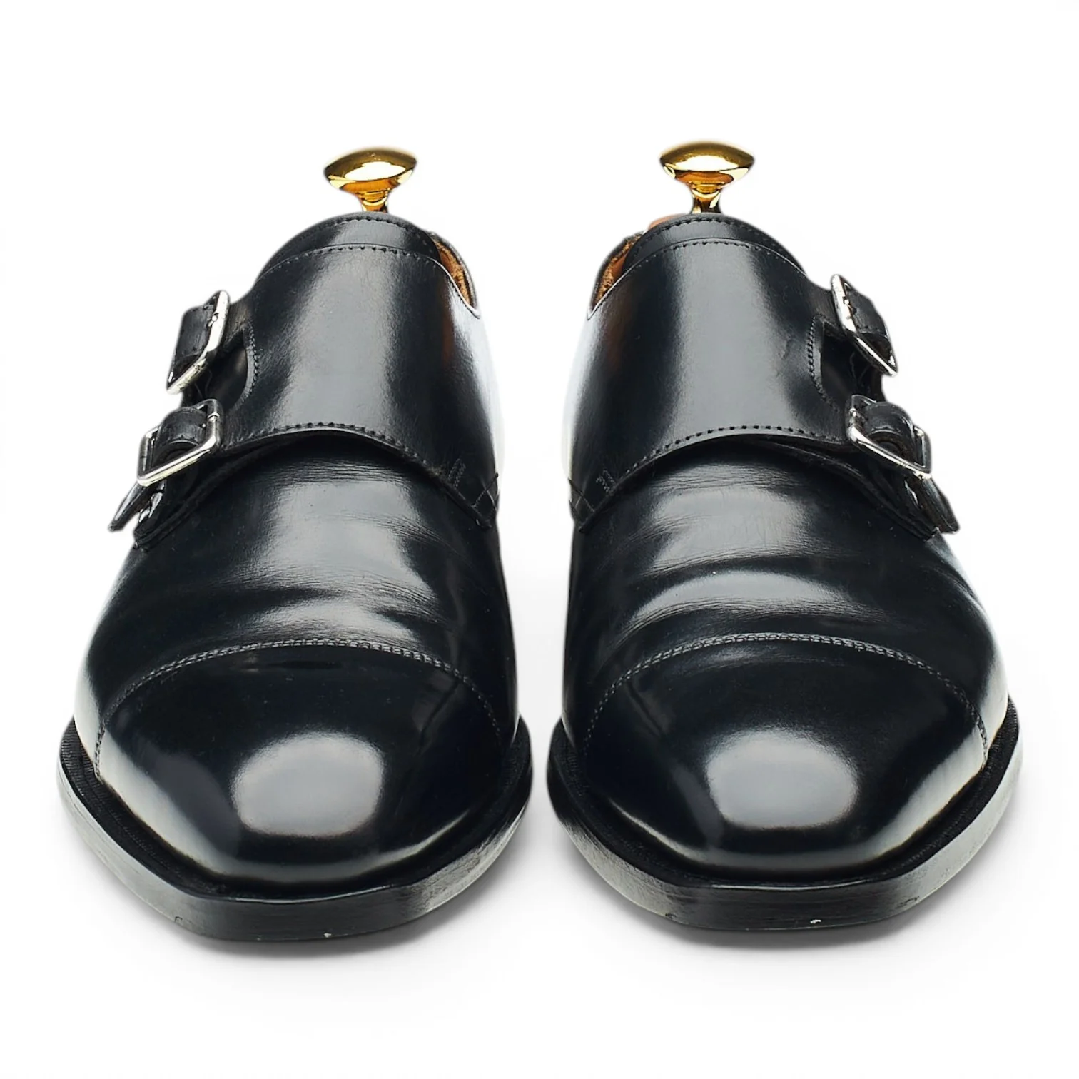'Lowndes' Black Leather Double Monk Strap UK 6 E - Image 2