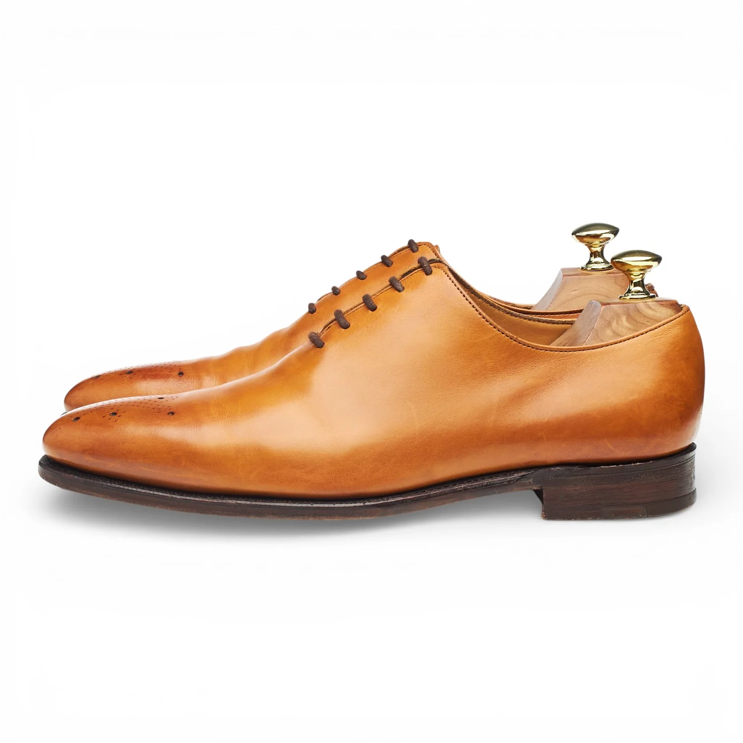 M&S Tan Brown Leather Wholecut Oxford UK 7.5 F - Image 3