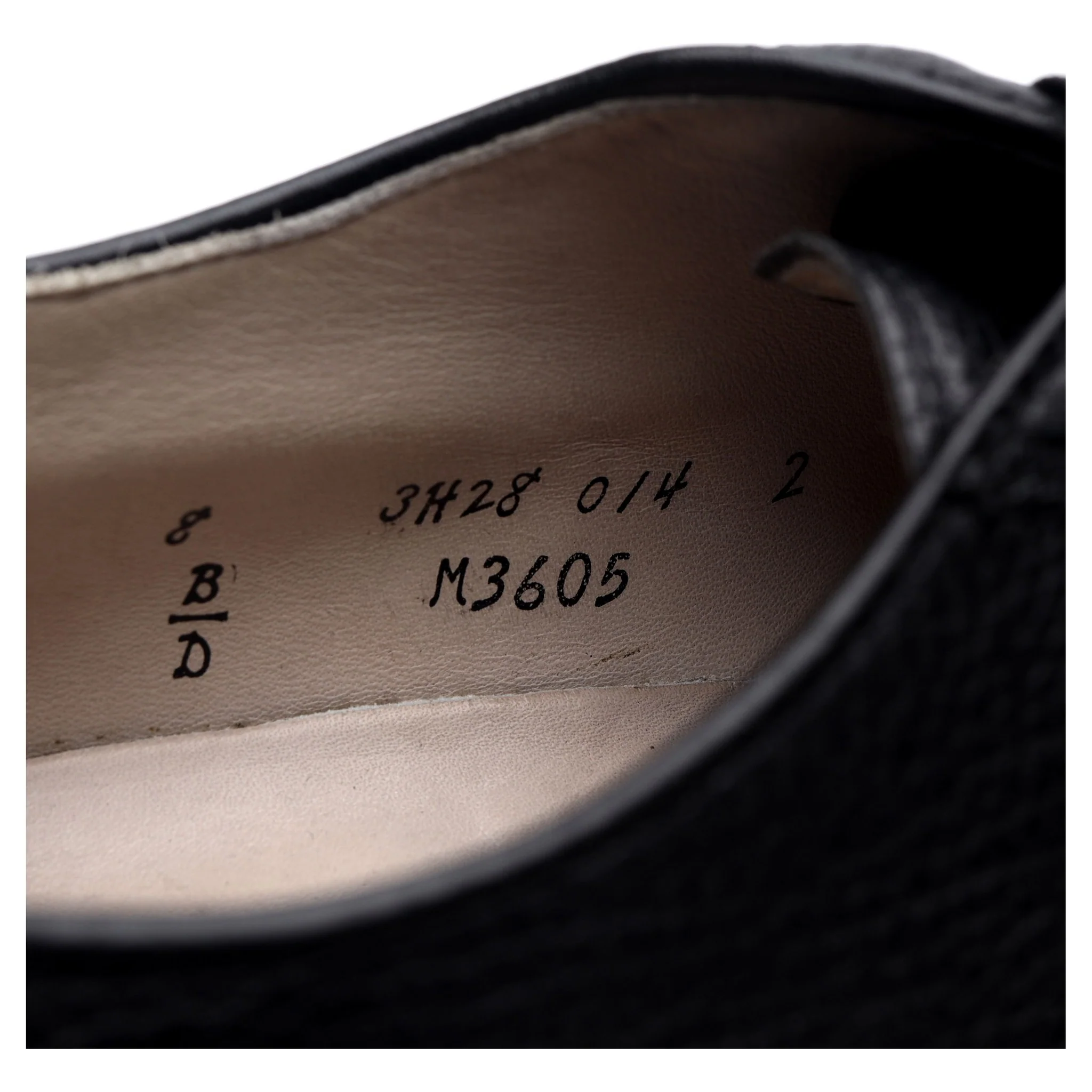 'M3605' Black Grain Leather Derby UK 7 US 8 D - Image 7