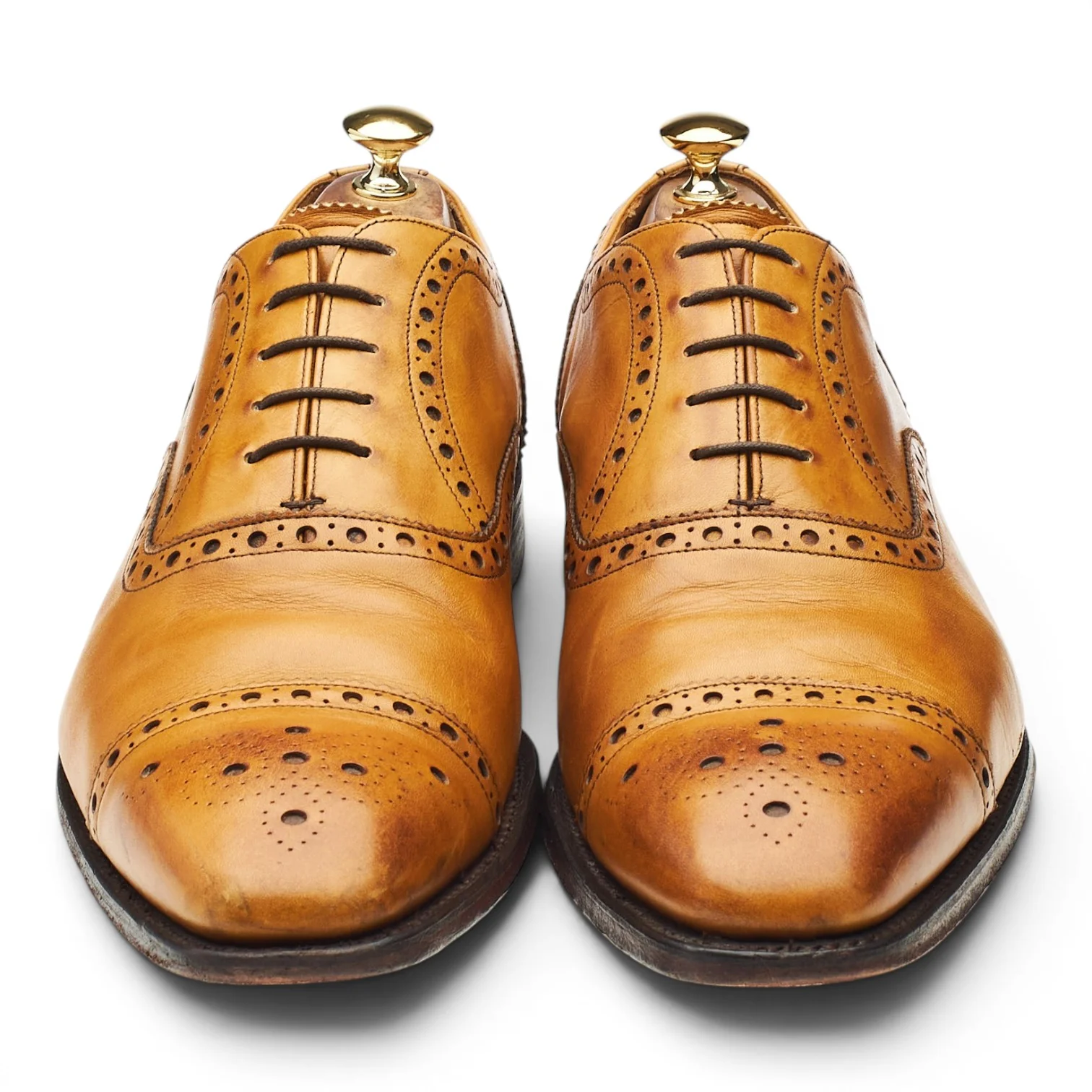 'Maidstone' Tan Brown Leather Oxford Brogues UK 11 F - Image 2