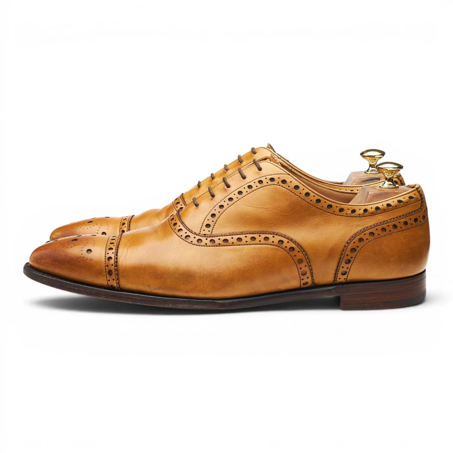 'Maidstone' Tan Brown Leather Oxford Brogues UK 11 F - Image 3