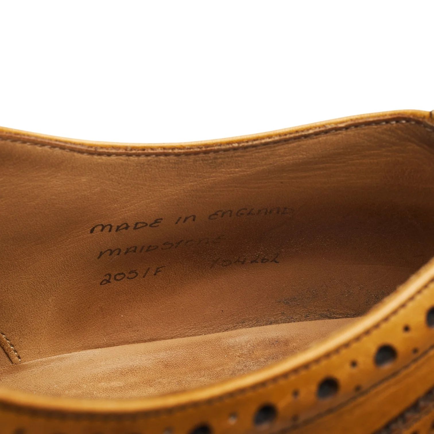 'Maidstone' Tan Brown Leather Oxford Brogues UK 11 F - Image 7