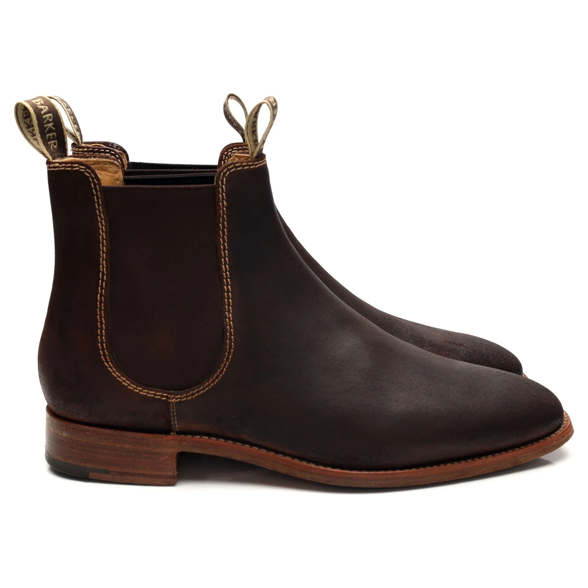 'Mansfield' Brown Waxy Suede Chelsea Boots UK 6 F
