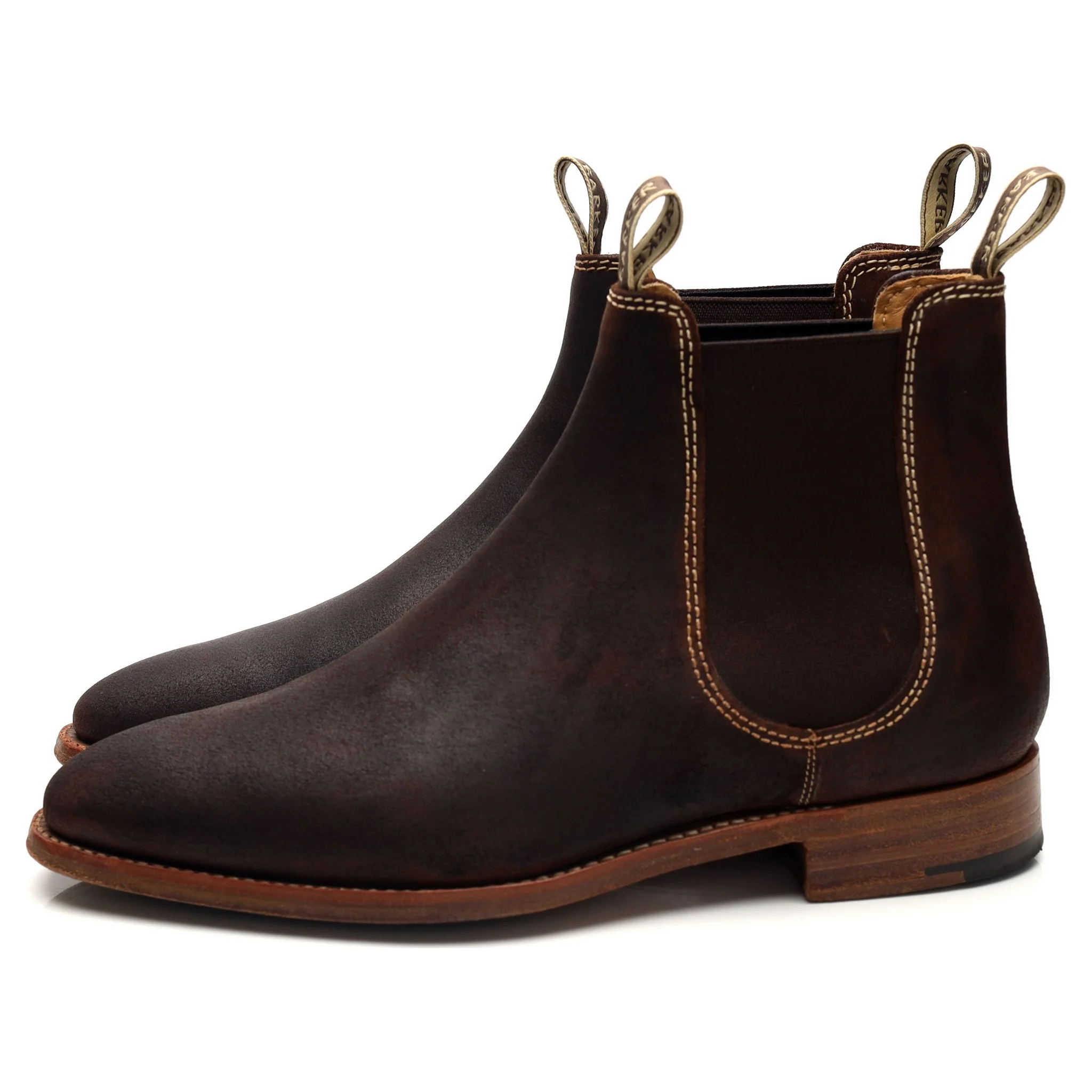 'Mansfield' Brown Waxy Suede Chelsea Boots UK 6 F - Image 3