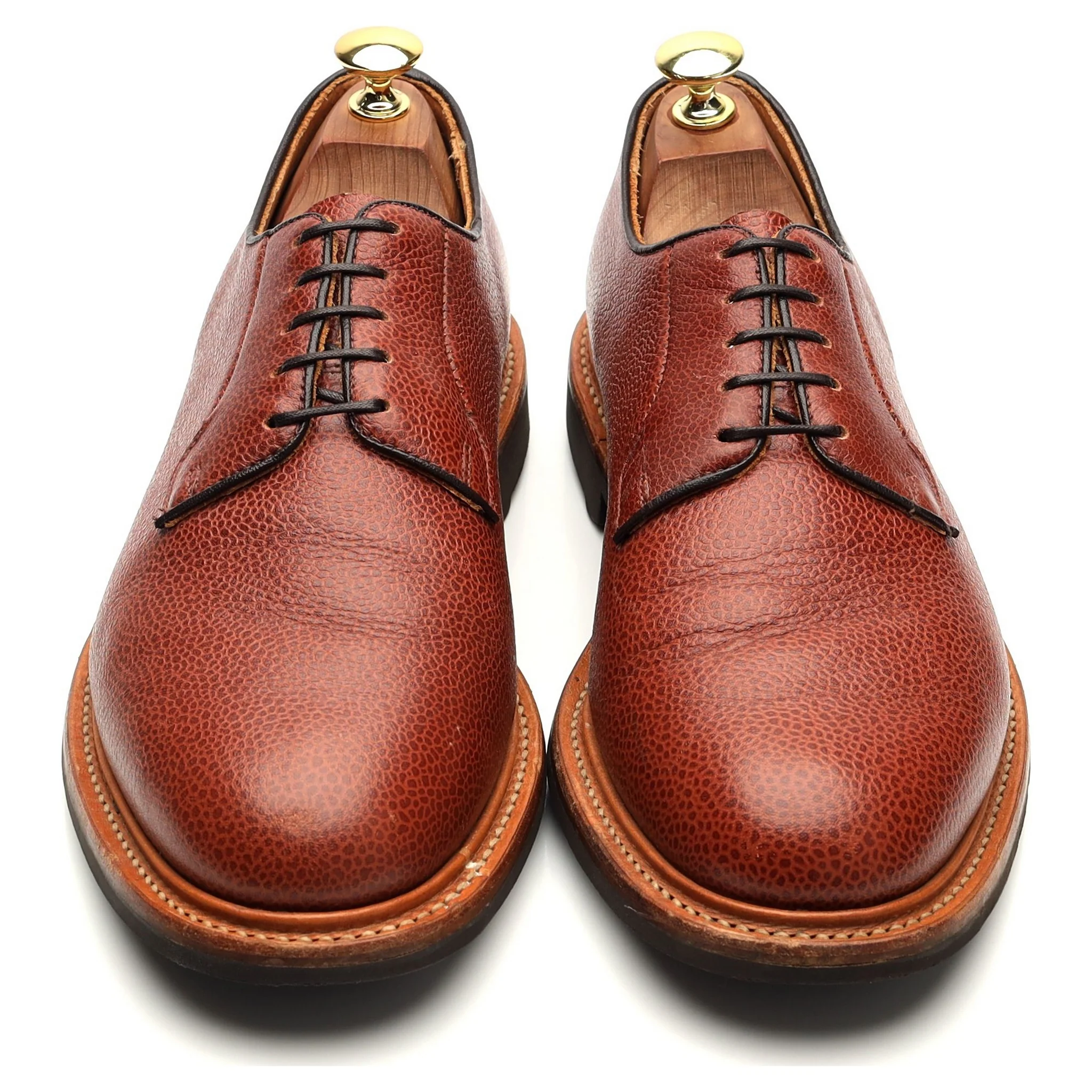 Mark McNairy Tan Brown Grain Leather Derby UK 8 - Image 2