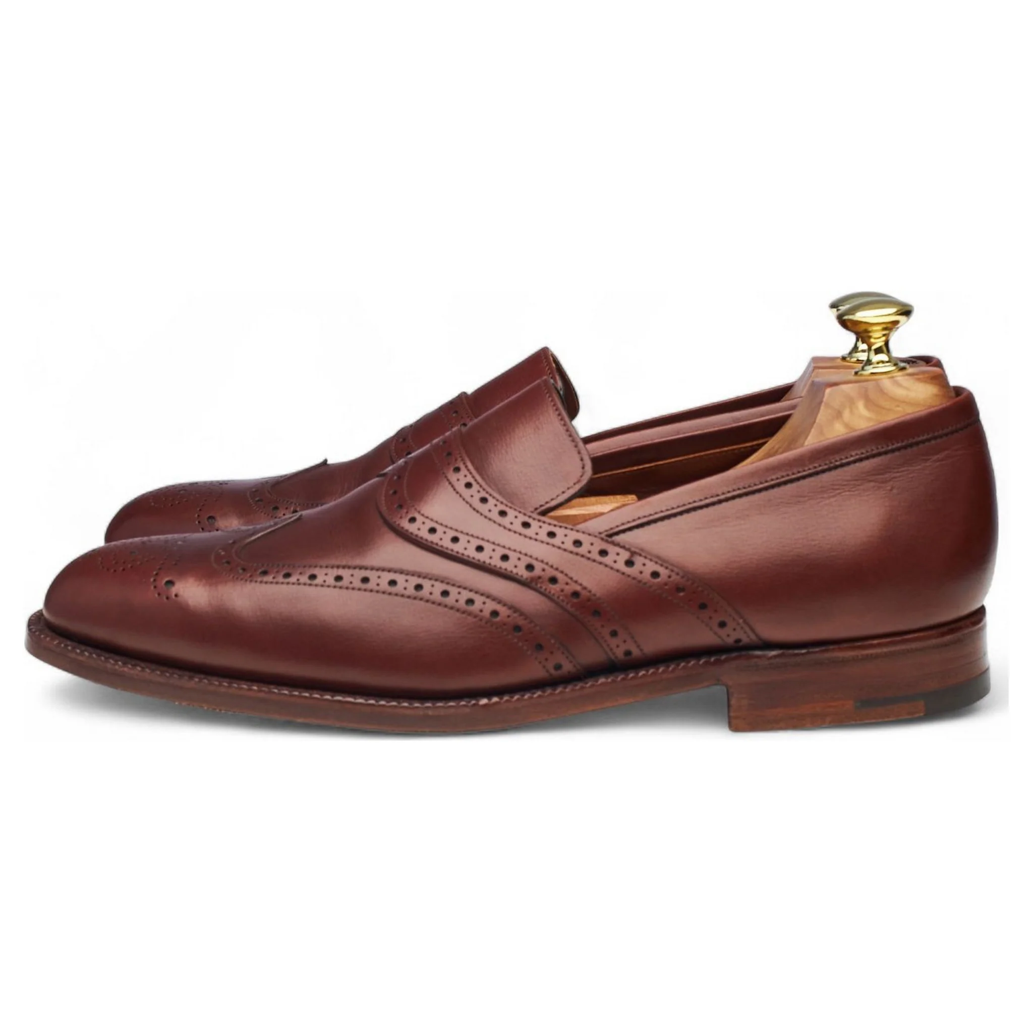 Masterclass Brown Leather Brogue Loafers UK 7.5 F - Image 3