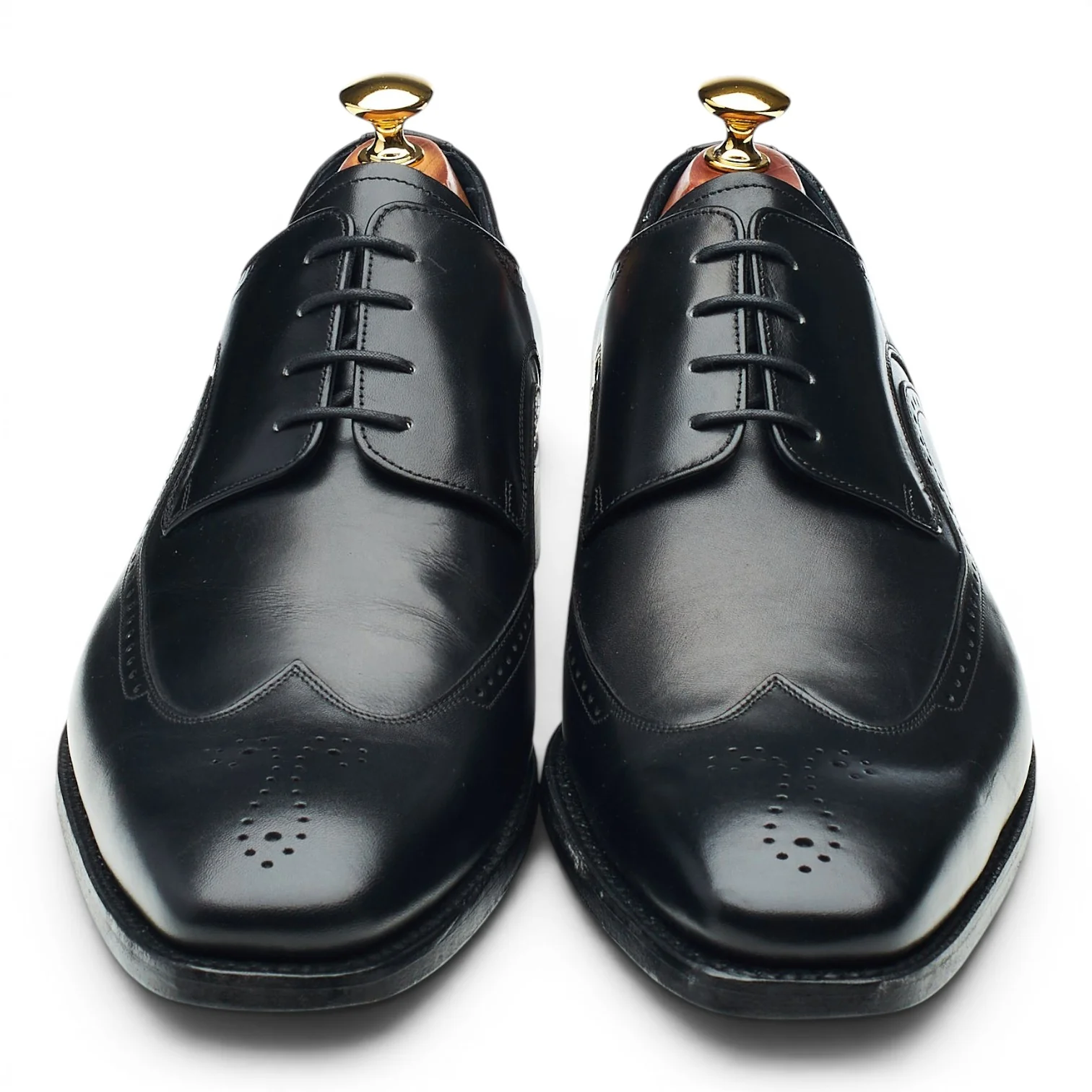 'Matt' Black Leather Derby Brogues UK 9.5 F - Image 2