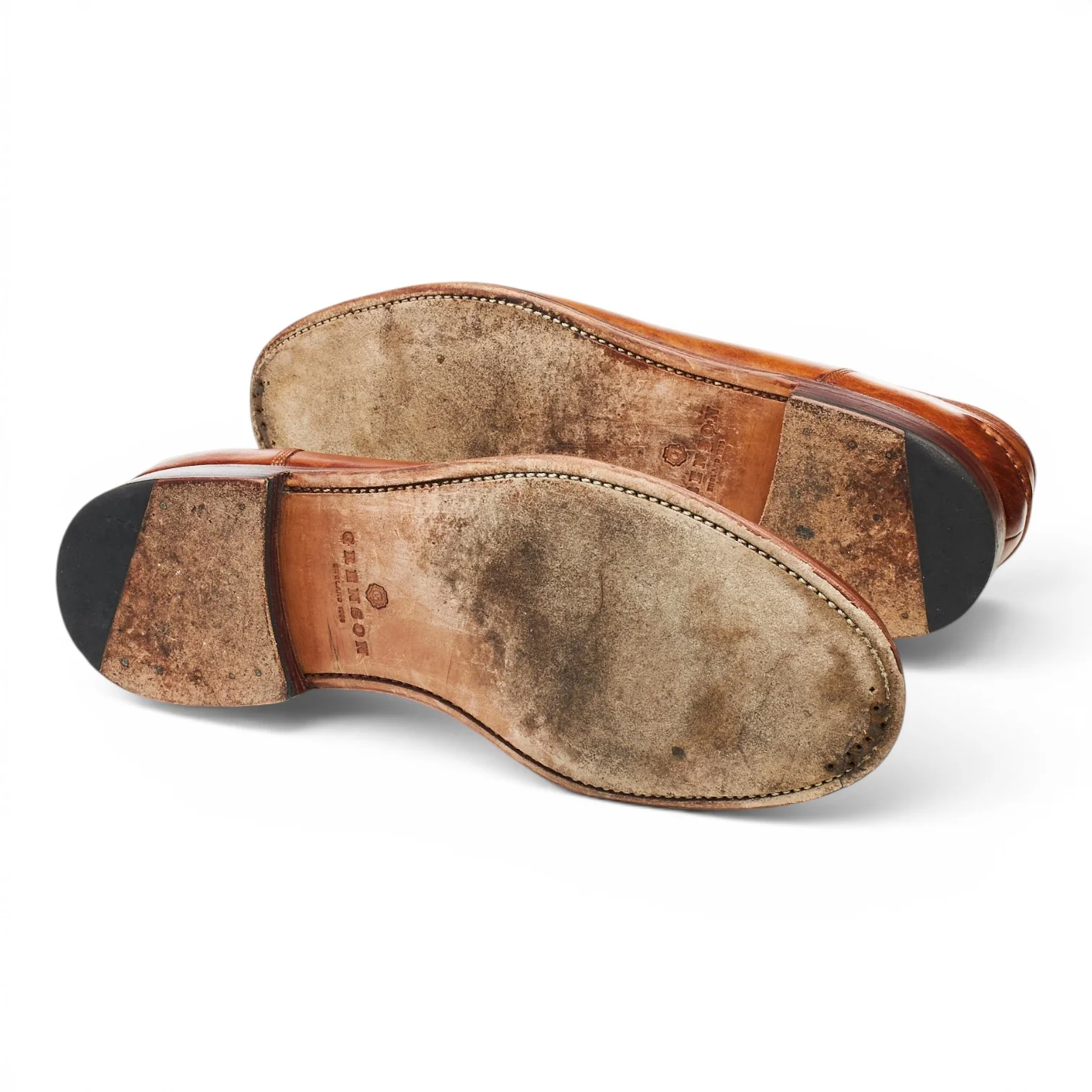 'Maxwell' Tan Brown Leather Loafers UK 10 E - Image 5