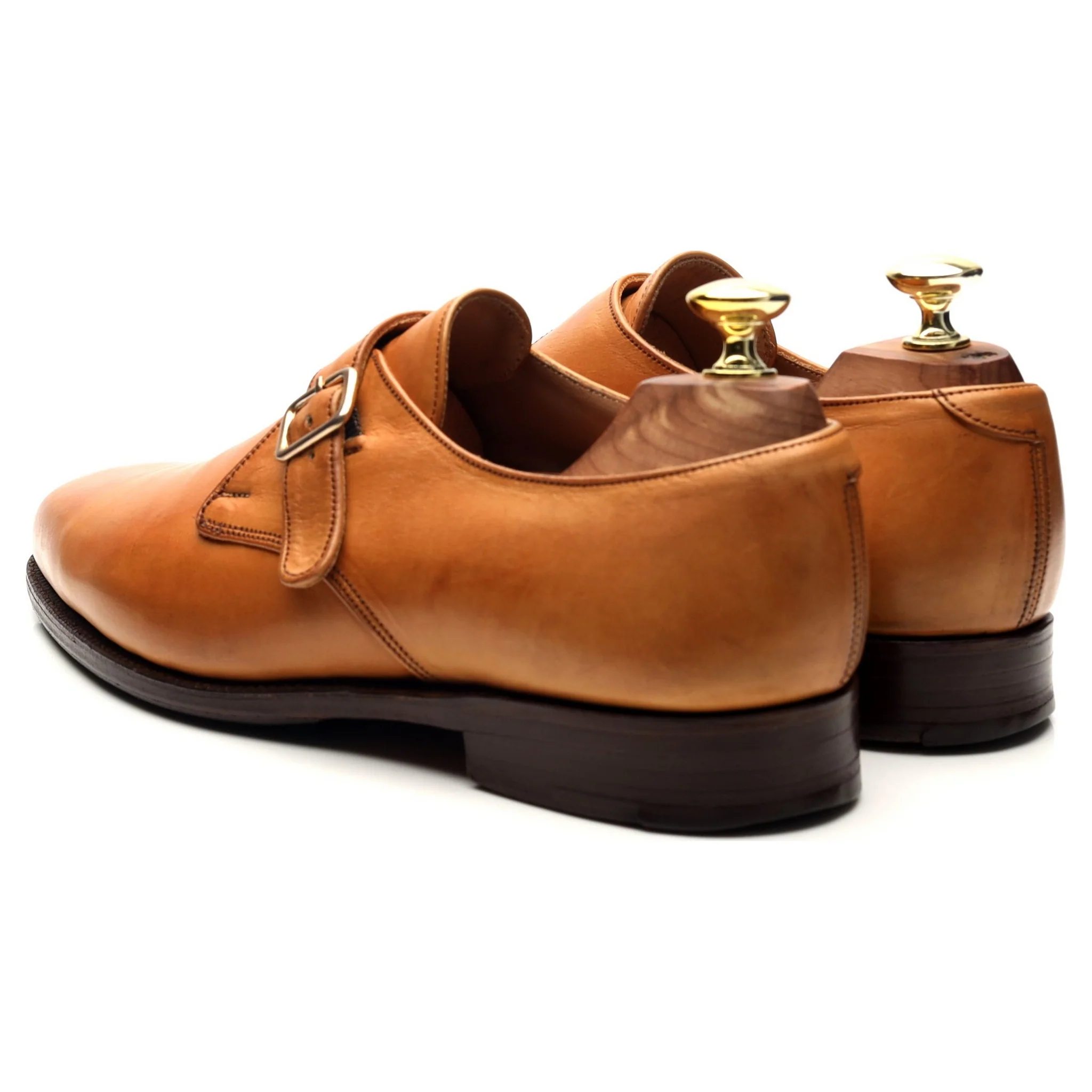 'Mayfair' Tan Brown Leather Monk Strap UK 6 - Image 3