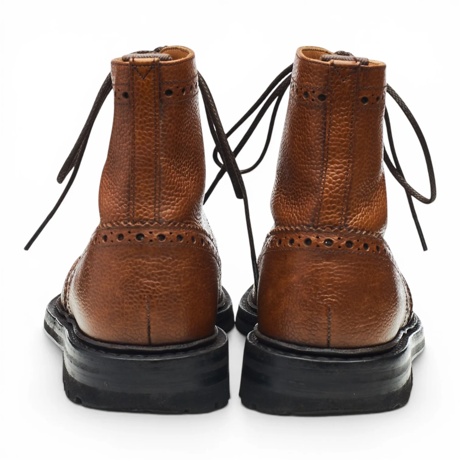 'McFarlane' Tan Brown Grain Brogue Boots UK 5.5 G - Image 4