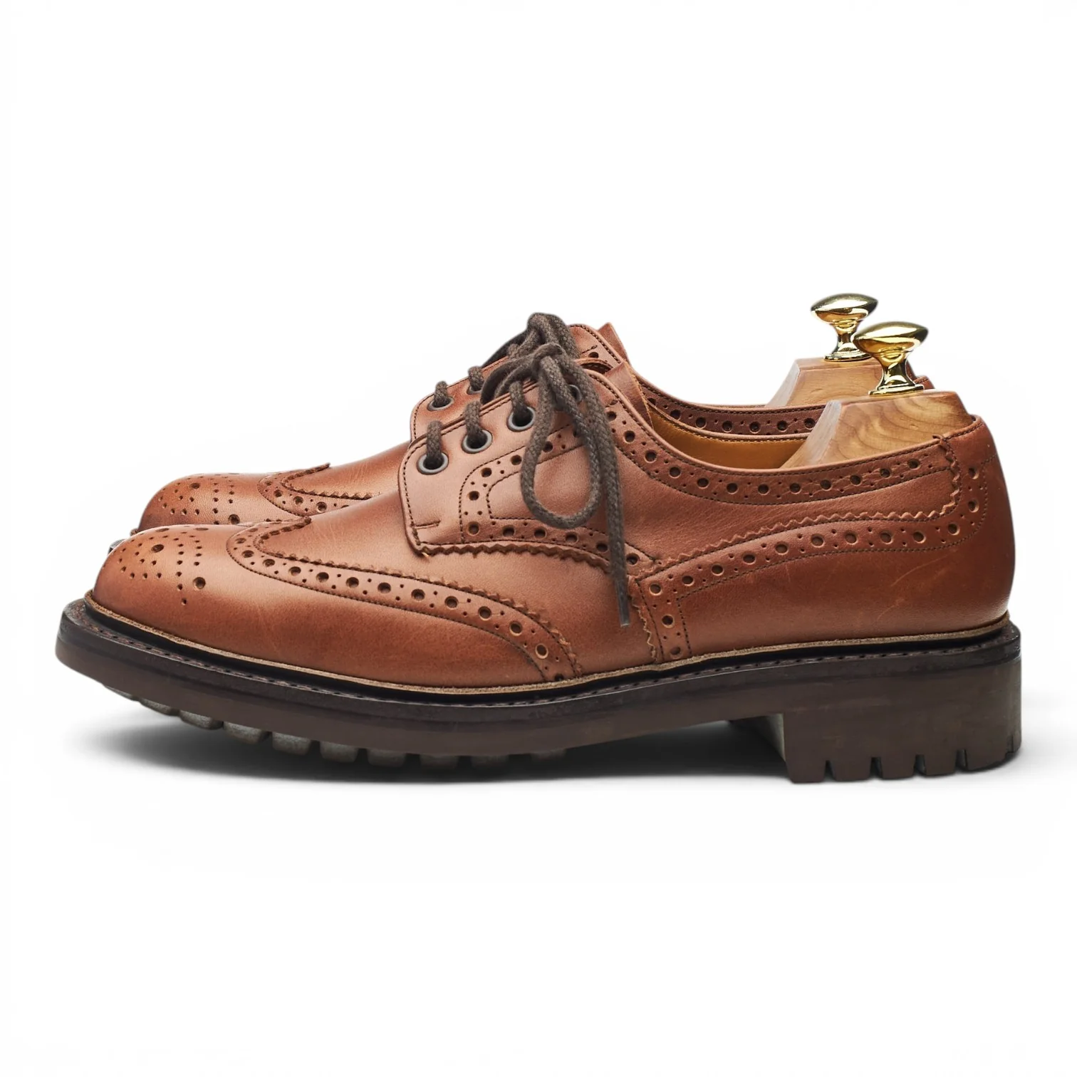 'McPherson' Tan Brown Leather Derby Brogues UK 7 G - Image 3